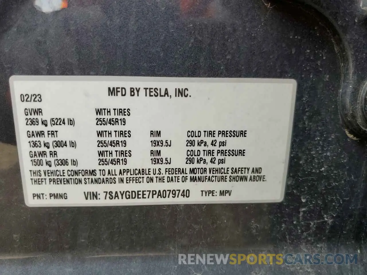 13 Фотография поврежденного автомобиля 7SAYGDEE7PA079740 TESLA MODEL Y 2023