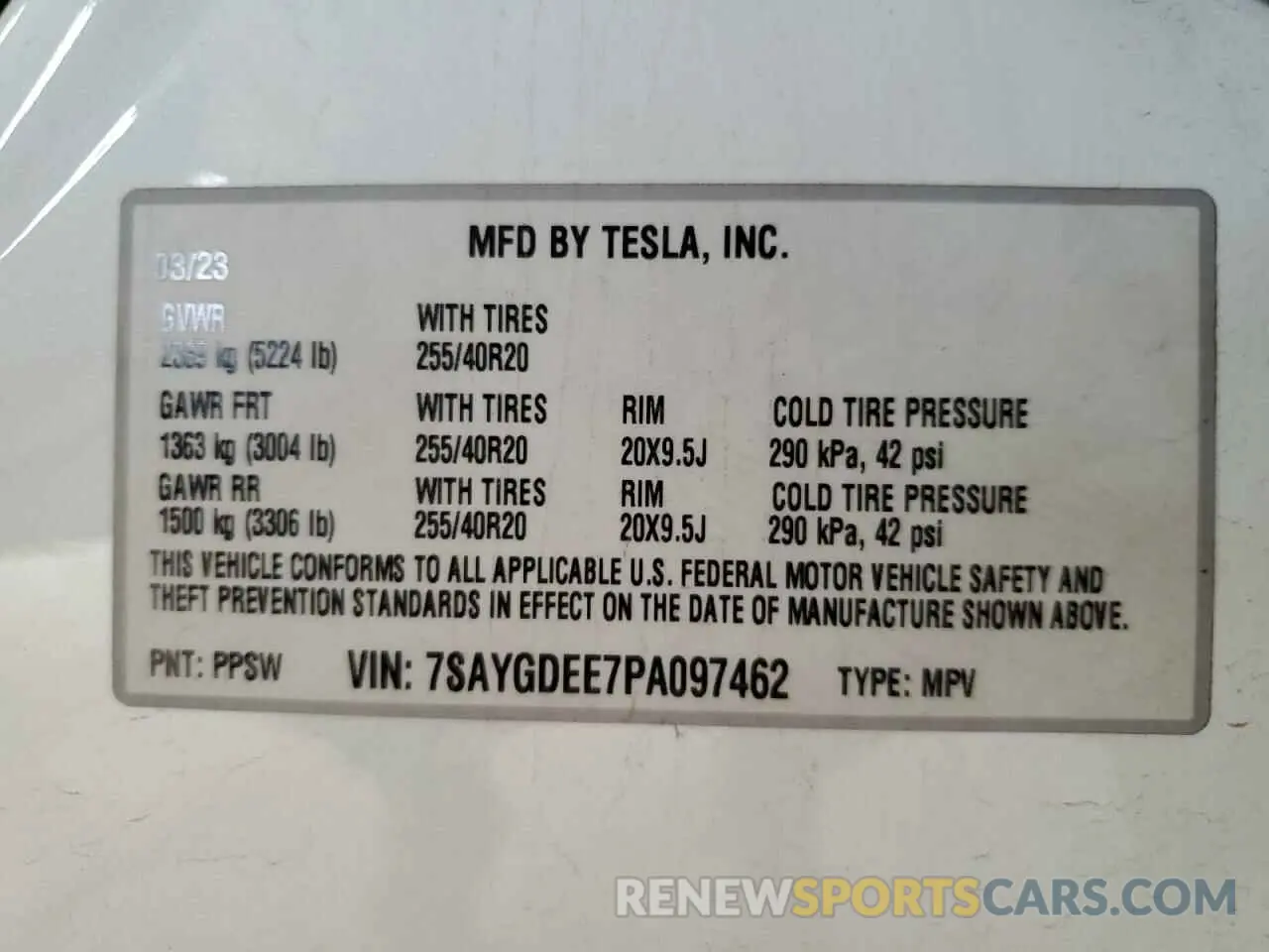 12 Фотография поврежденного автомобиля 7SAYGDEE7PA097462 TESLA MODEL Y 2023