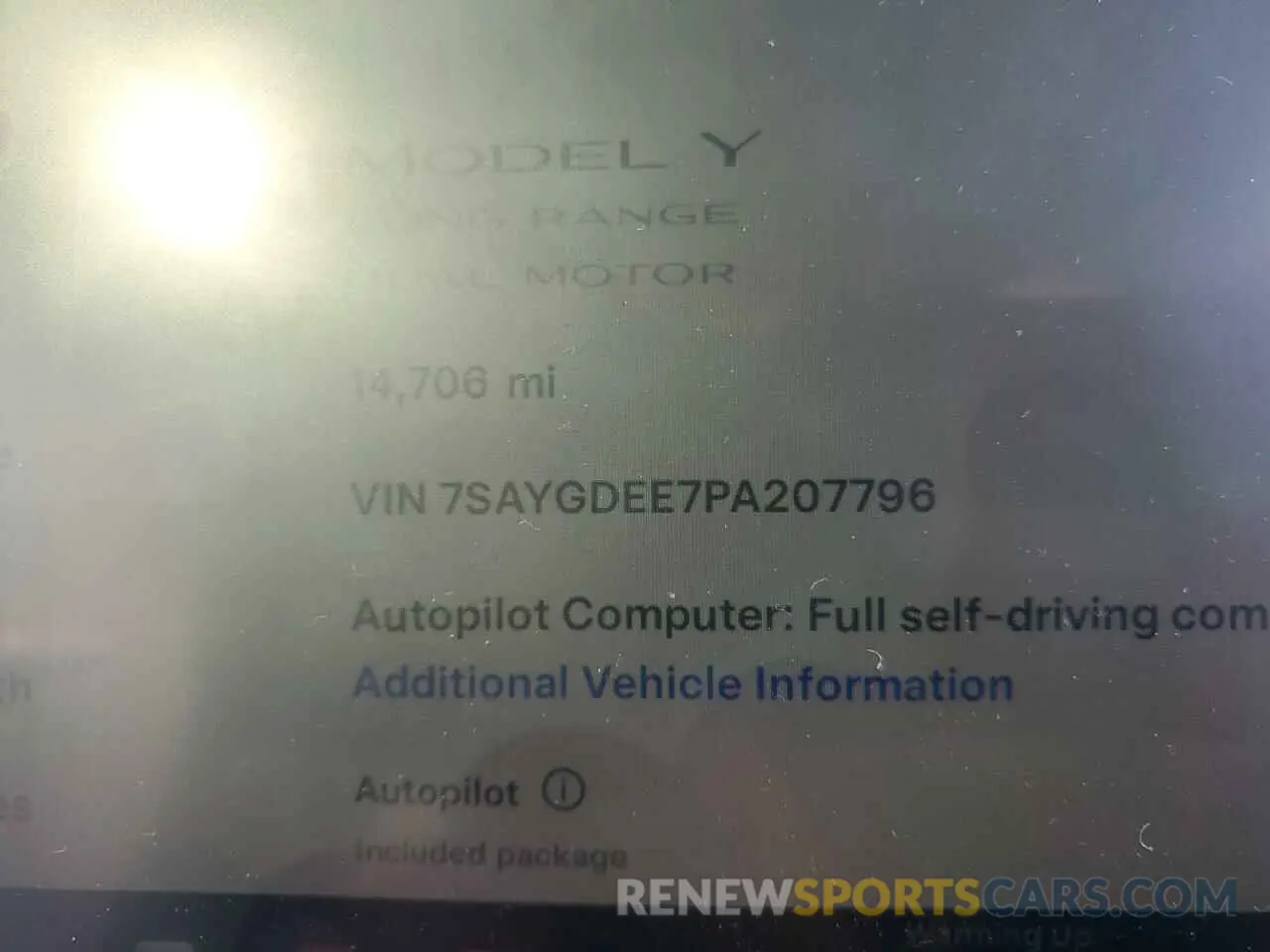 9 Фотография поврежденного автомобиля 7SAYGDEE7PA207796 TESLA MODEL Y 2023