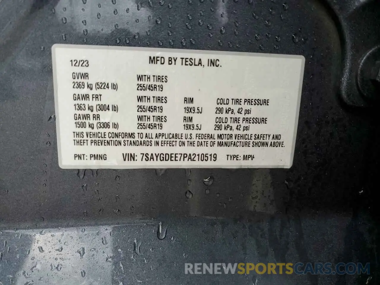 14 Photograph of a damaged car 7SAYGDEE7PA210519 TESLA MODEL Y 2023