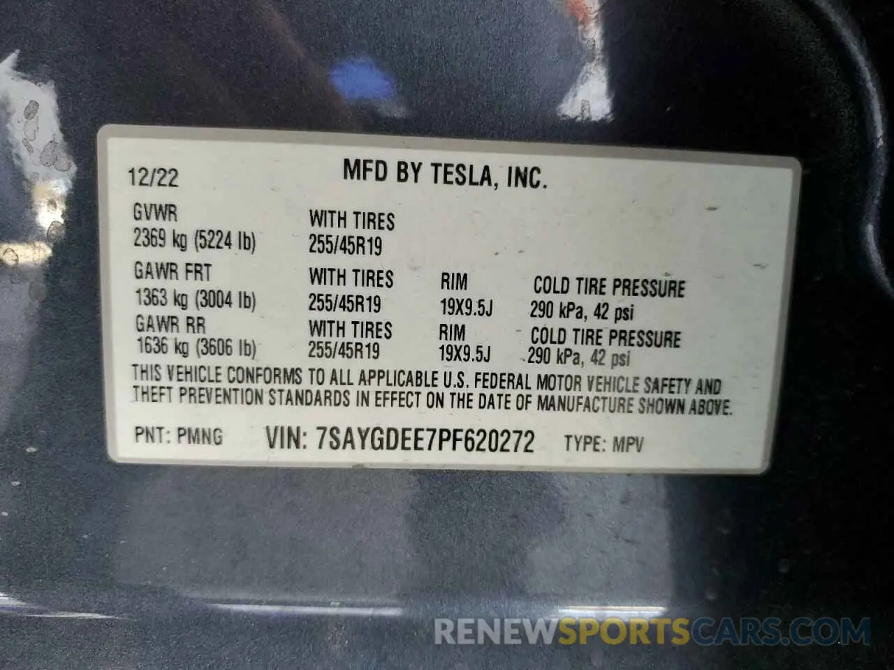 13 Photograph of a damaged car 7SAYGDEE7PF620272 TESLA MODEL Y 2023