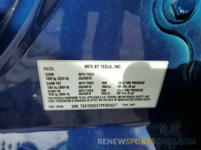 14 Photograph of a damaged car 7SAYGDEE7PF884527 TESLA MODEL Y 2023