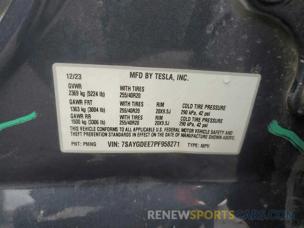 12 Photograph of a damaged car 7SAYGDEE7PF958271 TESLA MODEL Y 2023