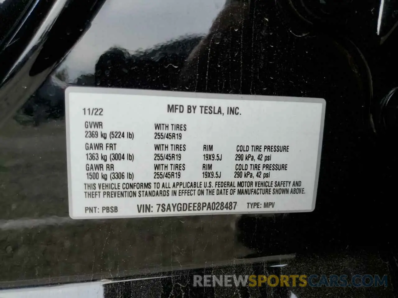 13 Фотография поврежденного автомобиля 7SAYGDEE8PA028487 TESLA MODEL Y 2023