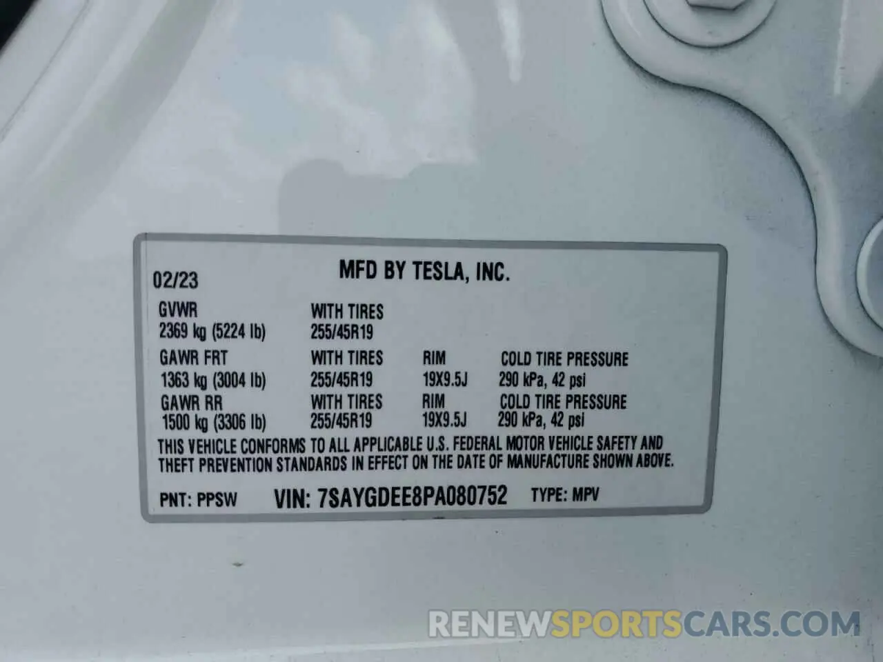 12 Фотография поврежденного автомобиля 7SAYGDEE8PA080752 TESLA MODEL Y 2023
