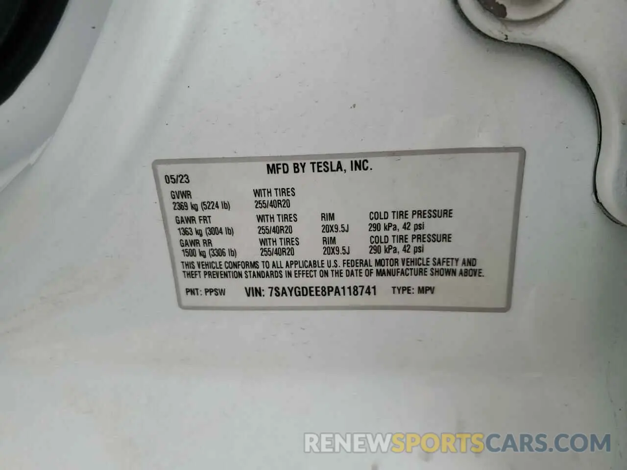 12 Фотография поврежденного автомобиля 7SAYGDEE8PA118741 TESLA MODEL Y 2023