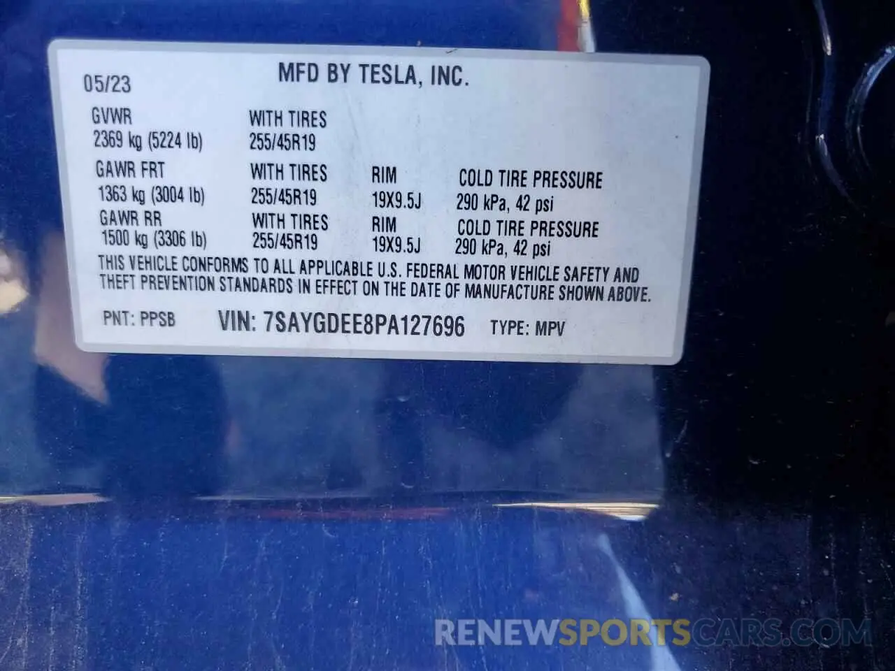 13 Фотография поврежденного автомобиля 7SAYGDEE8PA127696 TESLA MODEL Y 2023
