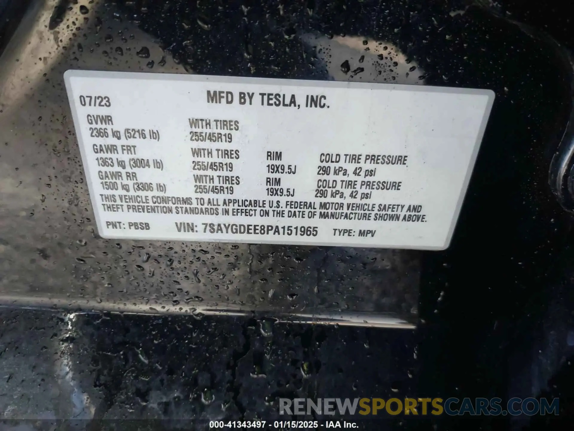 9 Photograph of a damaged car 7SAYGDEE8PA151965 TESLA MODEL Y 2023