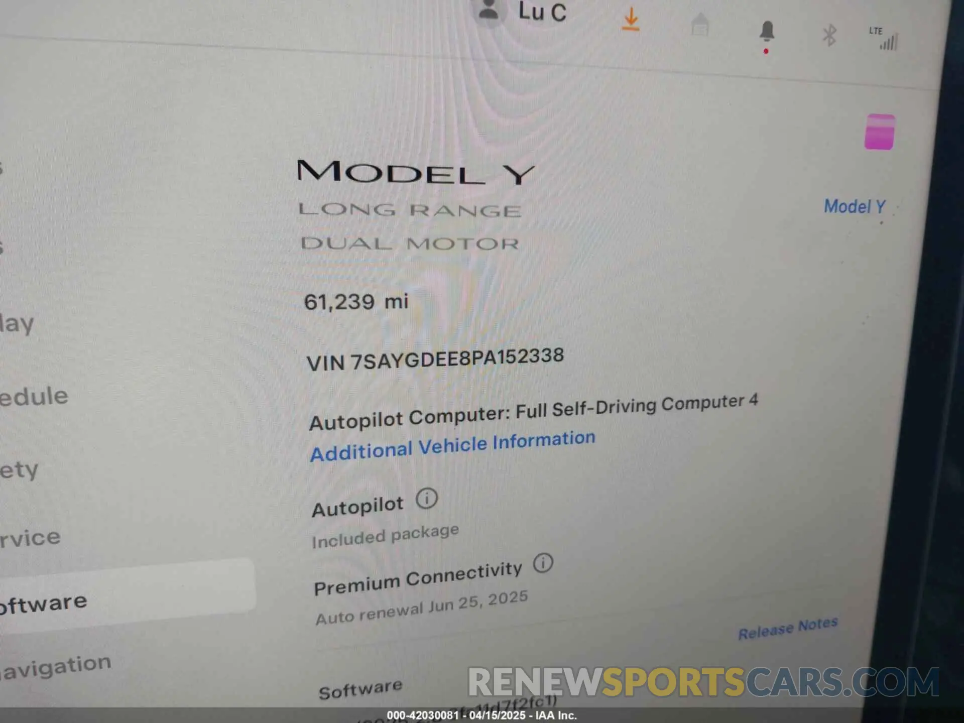 7 Фотография поврежденного автомобиля 7SAYGDEE8PA152338 TESLA MODEL Y 2023