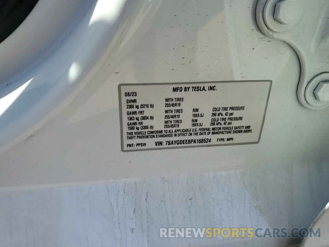 13 Photograph of a damaged car 7SAYGDEE8PA168524 TESLA MODEL Y 2023