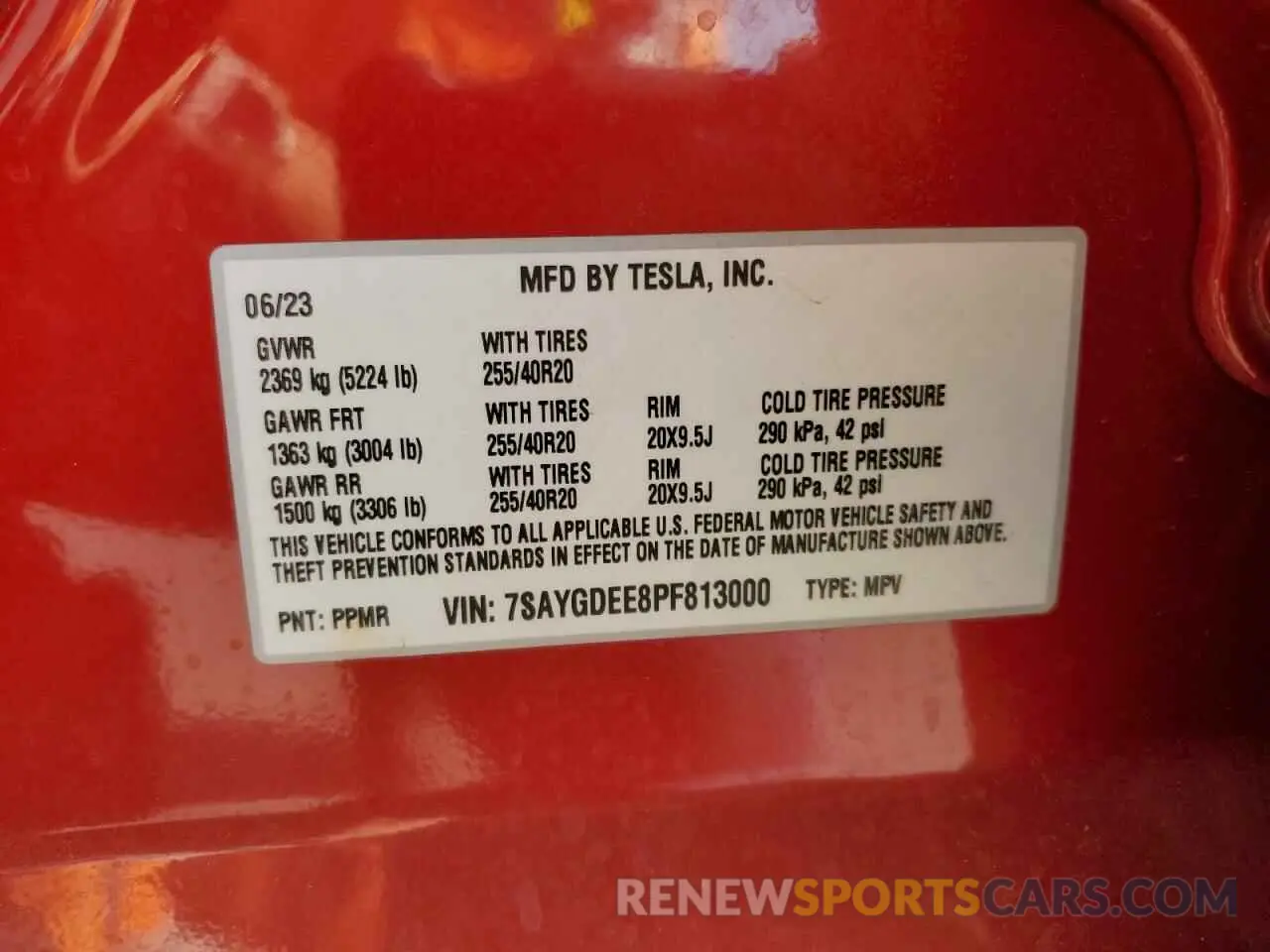14 Photograph of a damaged car 7SAYGDEE8PF813000 TESLA MODEL Y 2023