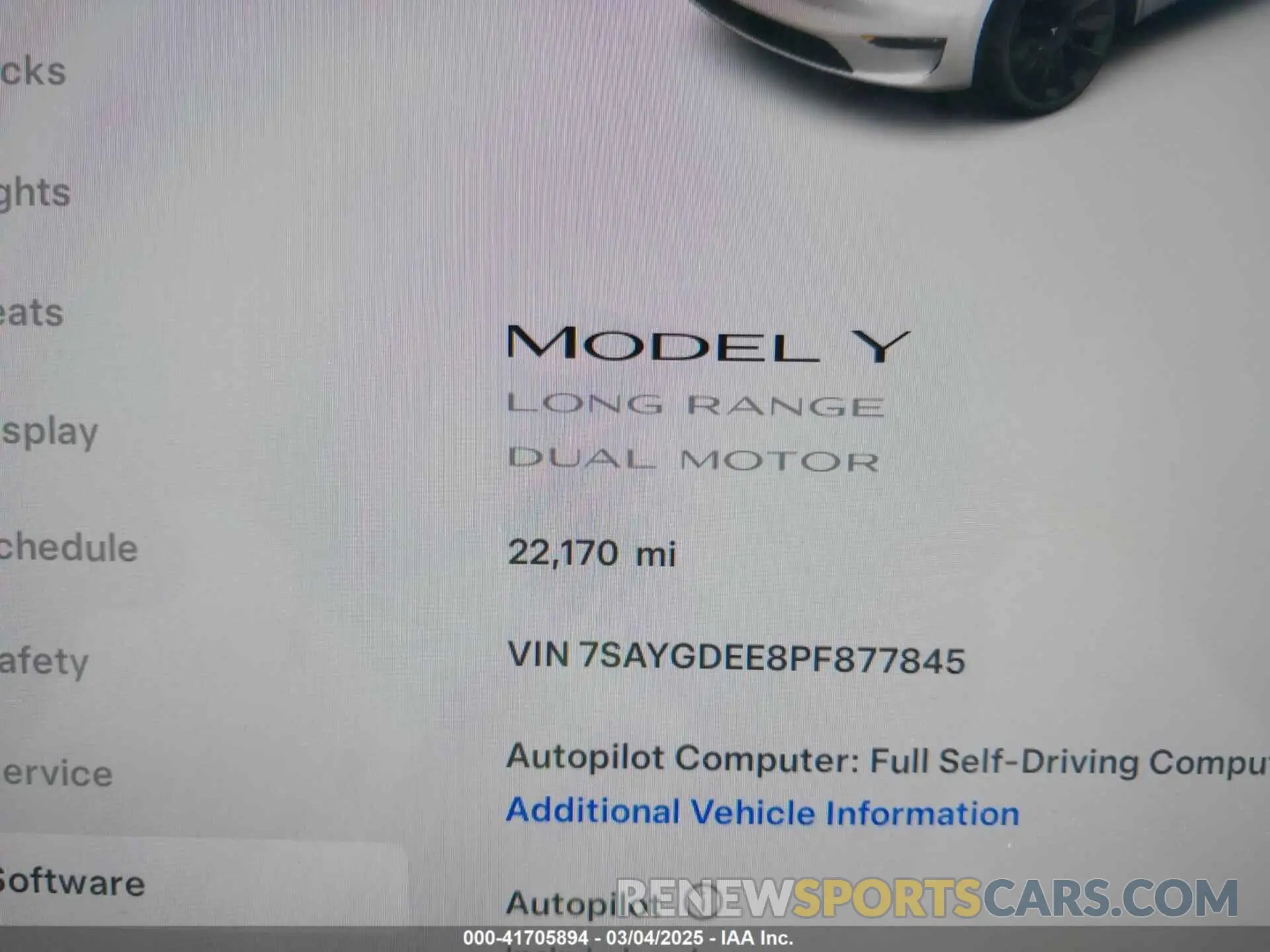 7 Photograph of a damaged car 7SAYGDEE8PF877845 TESLA MODEL Y 2023
