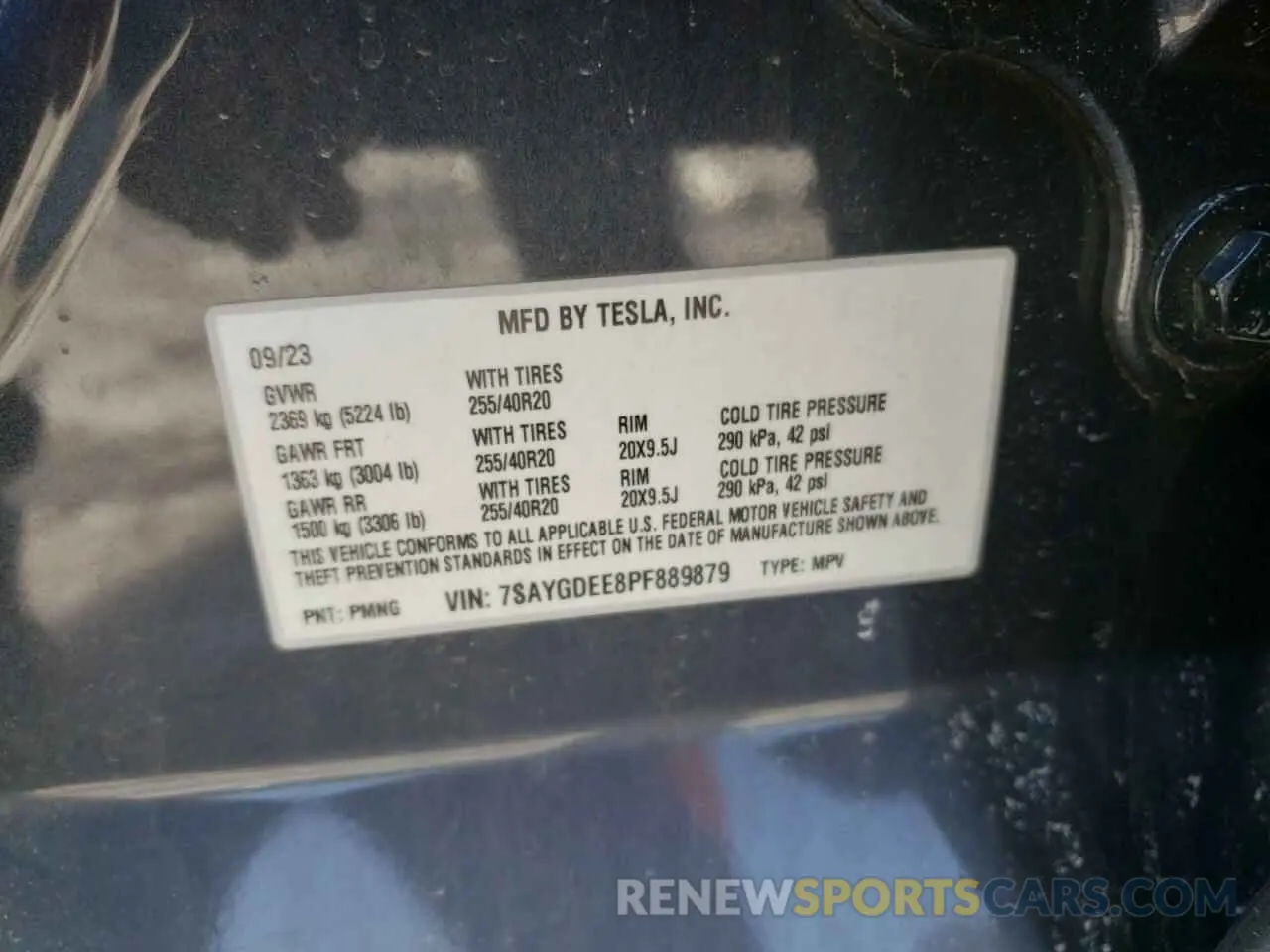 12 Фотография поврежденного автомобиля 7SAYGDEE8PF889879 TESLA MODEL Y 2023