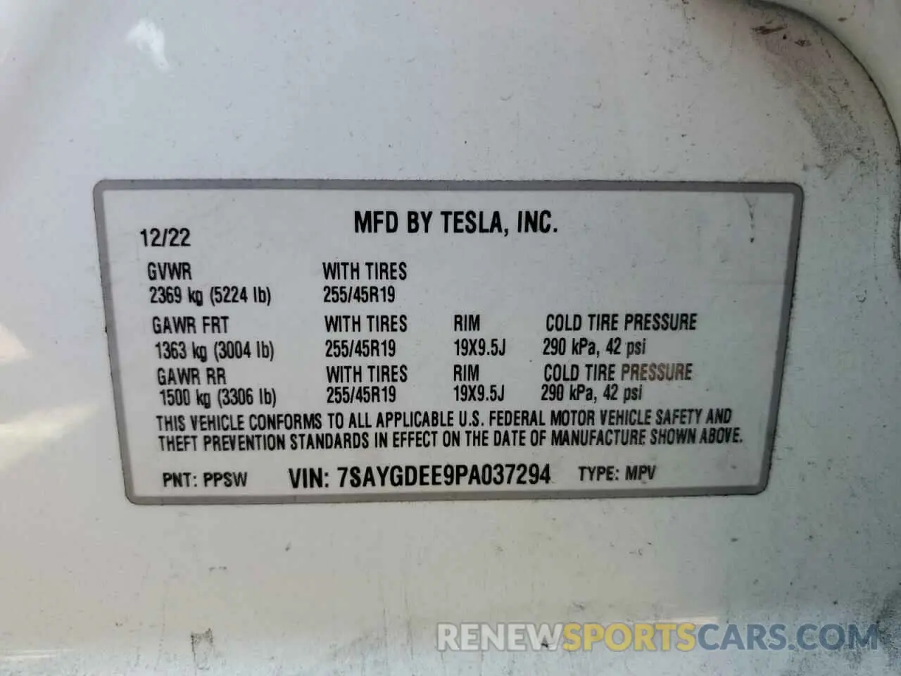 13 Photograph of a damaged car 7SAYGDEE9PA037294 TESLA MODEL Y 2023