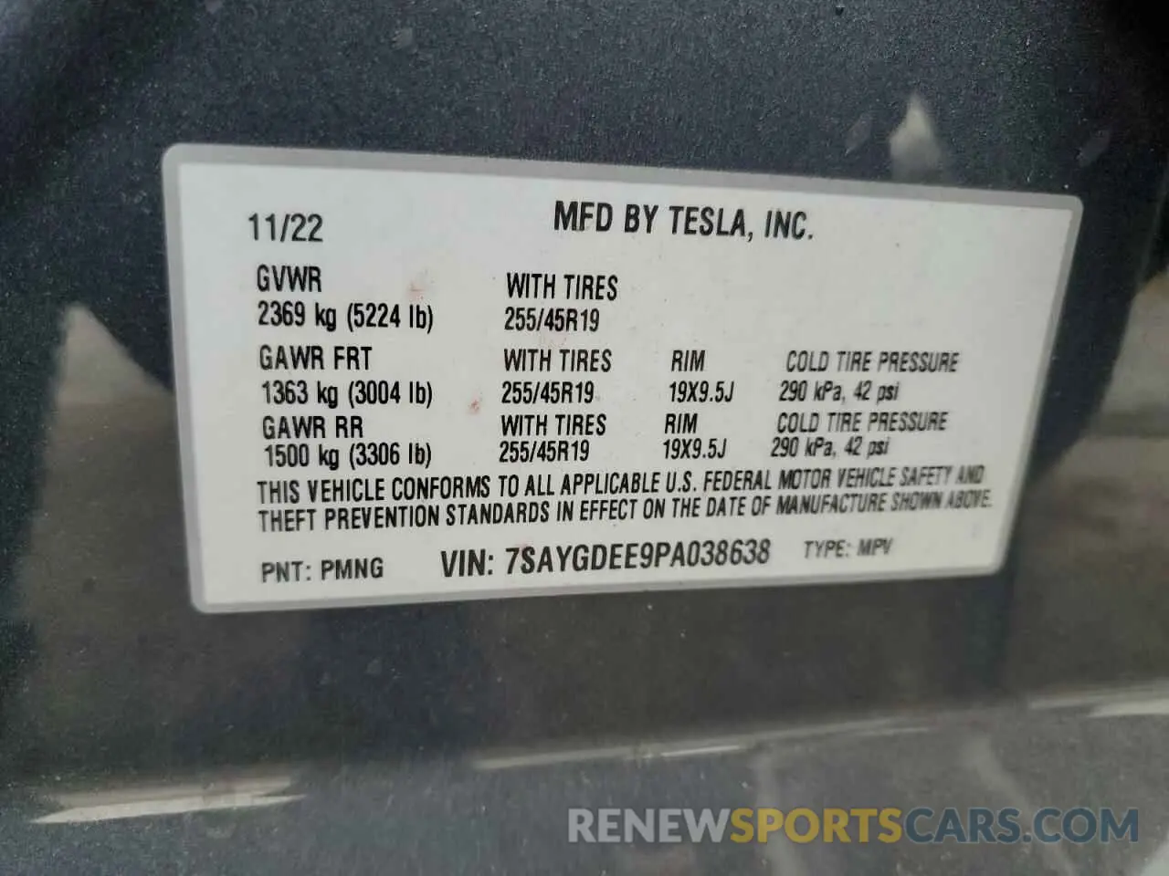 13 Photograph of a damaged car 7SAYGDEE9PA038638 TESLA MODEL Y 2023