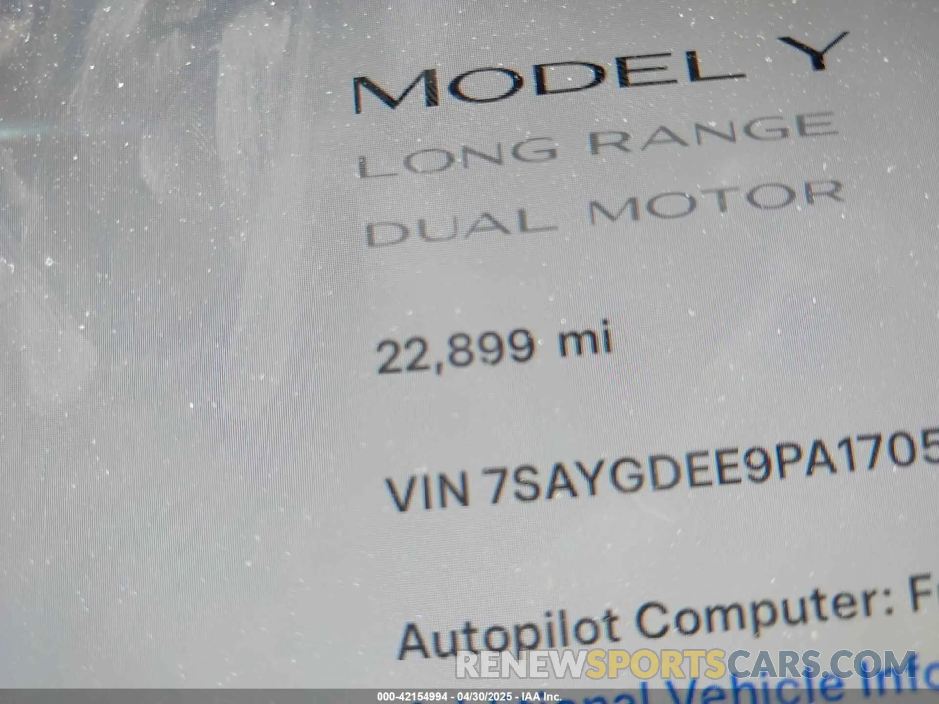 15 Фотография поврежденного автомобиля 7SAYGDEE9PA170556 TESLA MODEL Y 2023