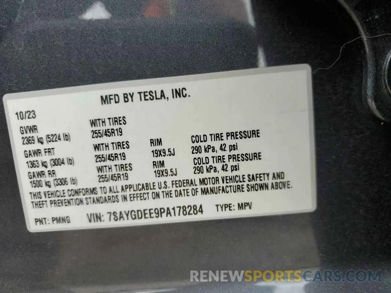 13 Photograph of a damaged car 7SAYGDEE9PA178284 TESLA MODEL Y 2023