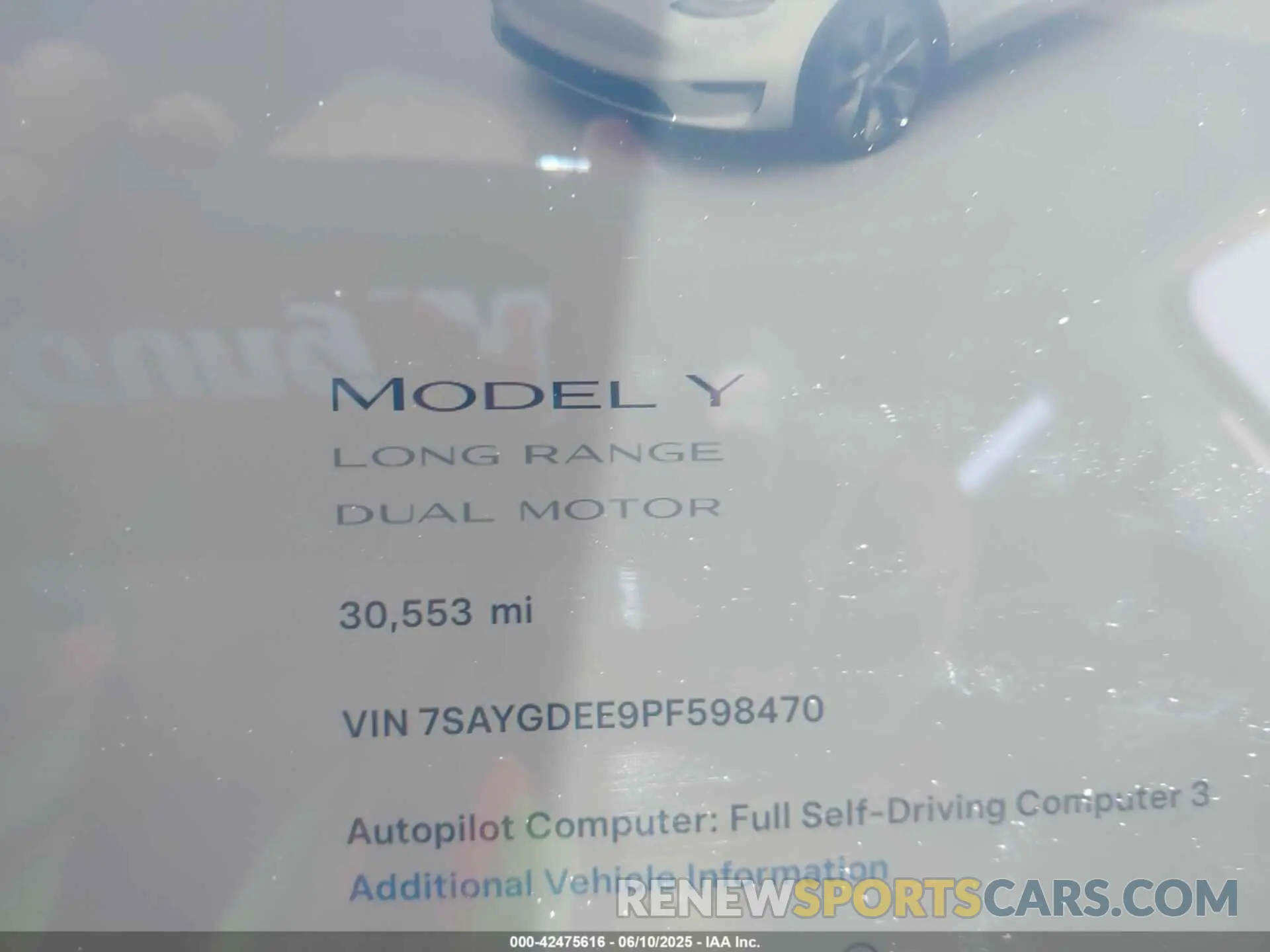 7 Photograph of a damaged car 7SAYGDEE9PF598470 TESLA MODEL Y 2023