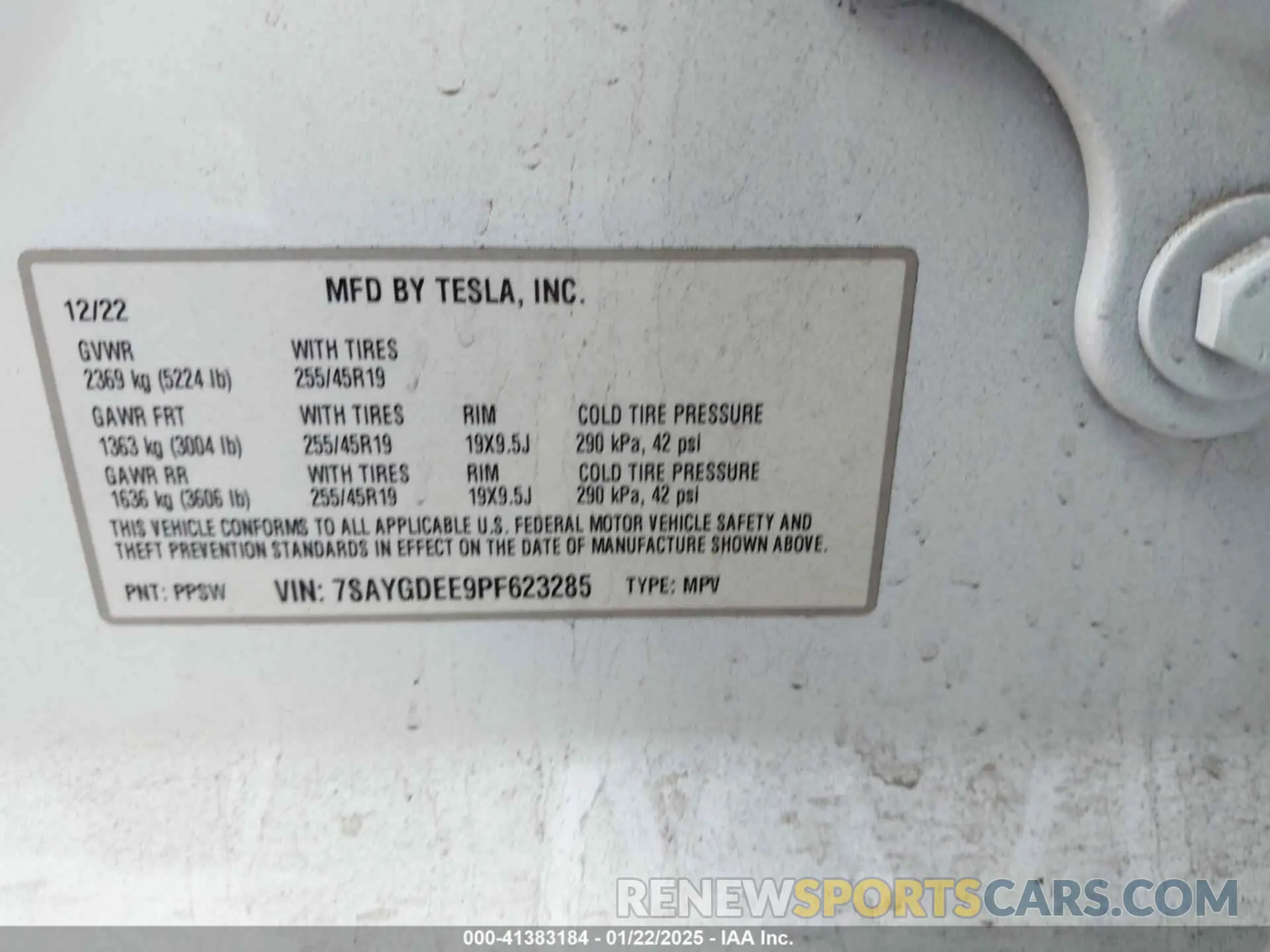 9 Фотография поврежденного автомобиля 7SAYGDEE9PF623285 TESLA MODEL Y 2023