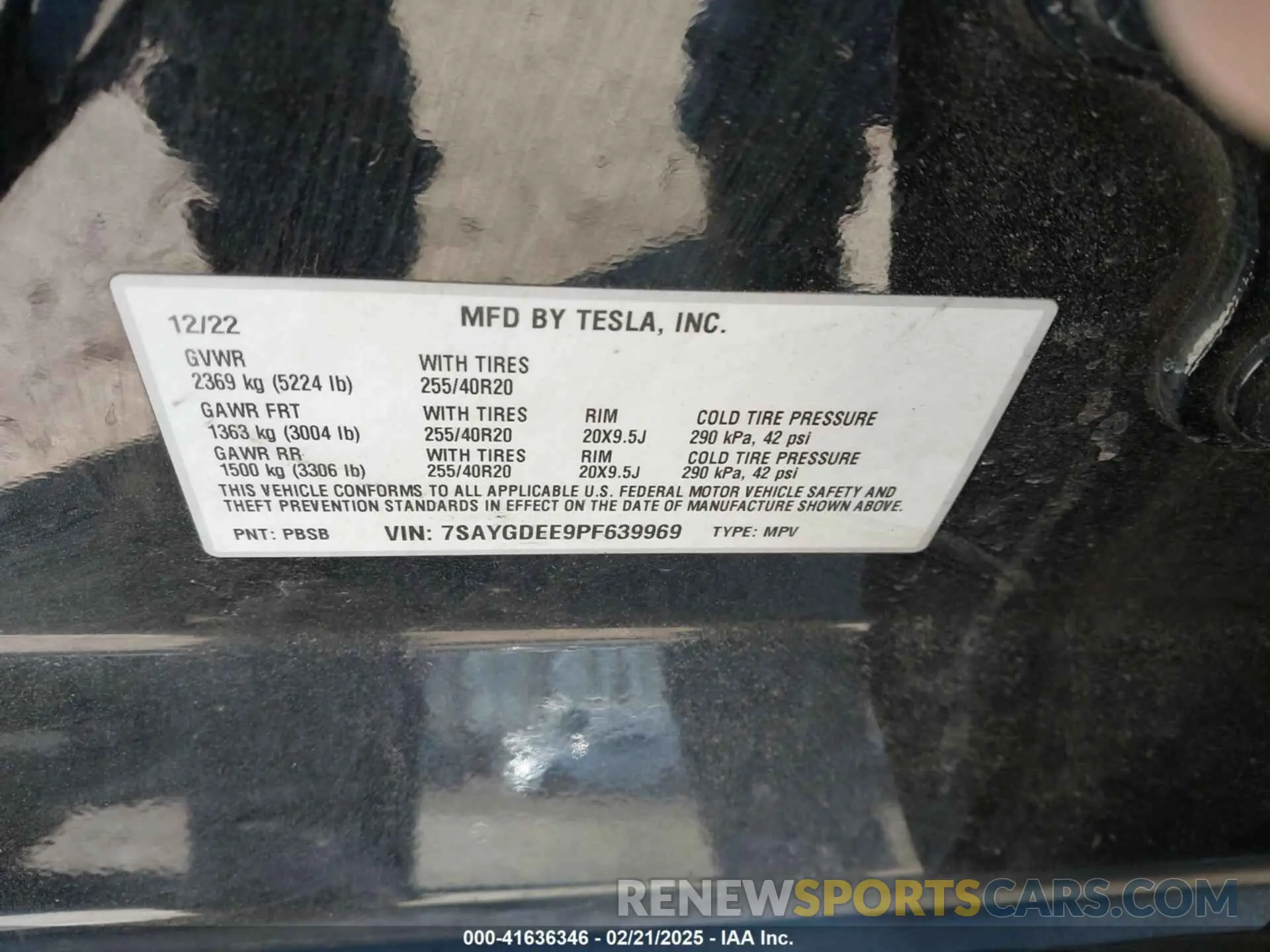 9 Фотография поврежденного автомобиля 7SAYGDEE9PF639969 TESLA MODEL Y 2023