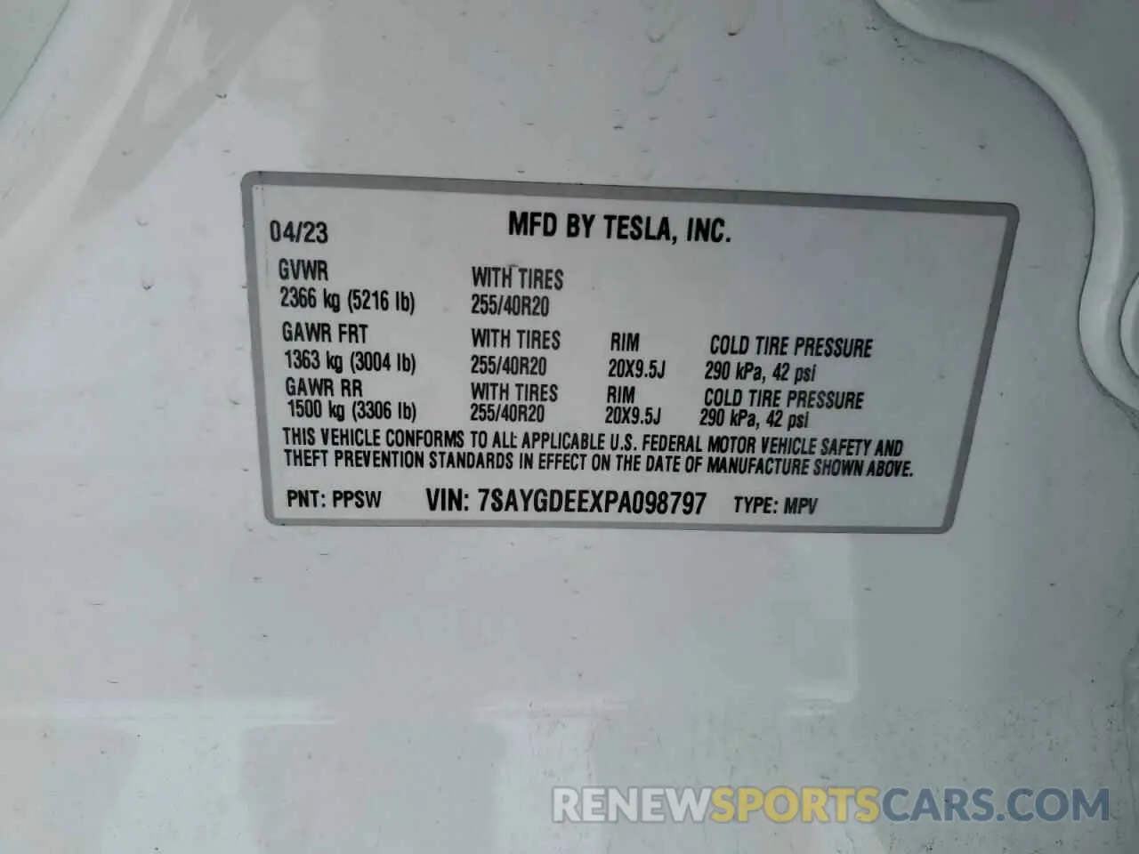 15 Photograph of a damaged car 7SAYGDEEXPA098797 TESLA MODEL Y 2023