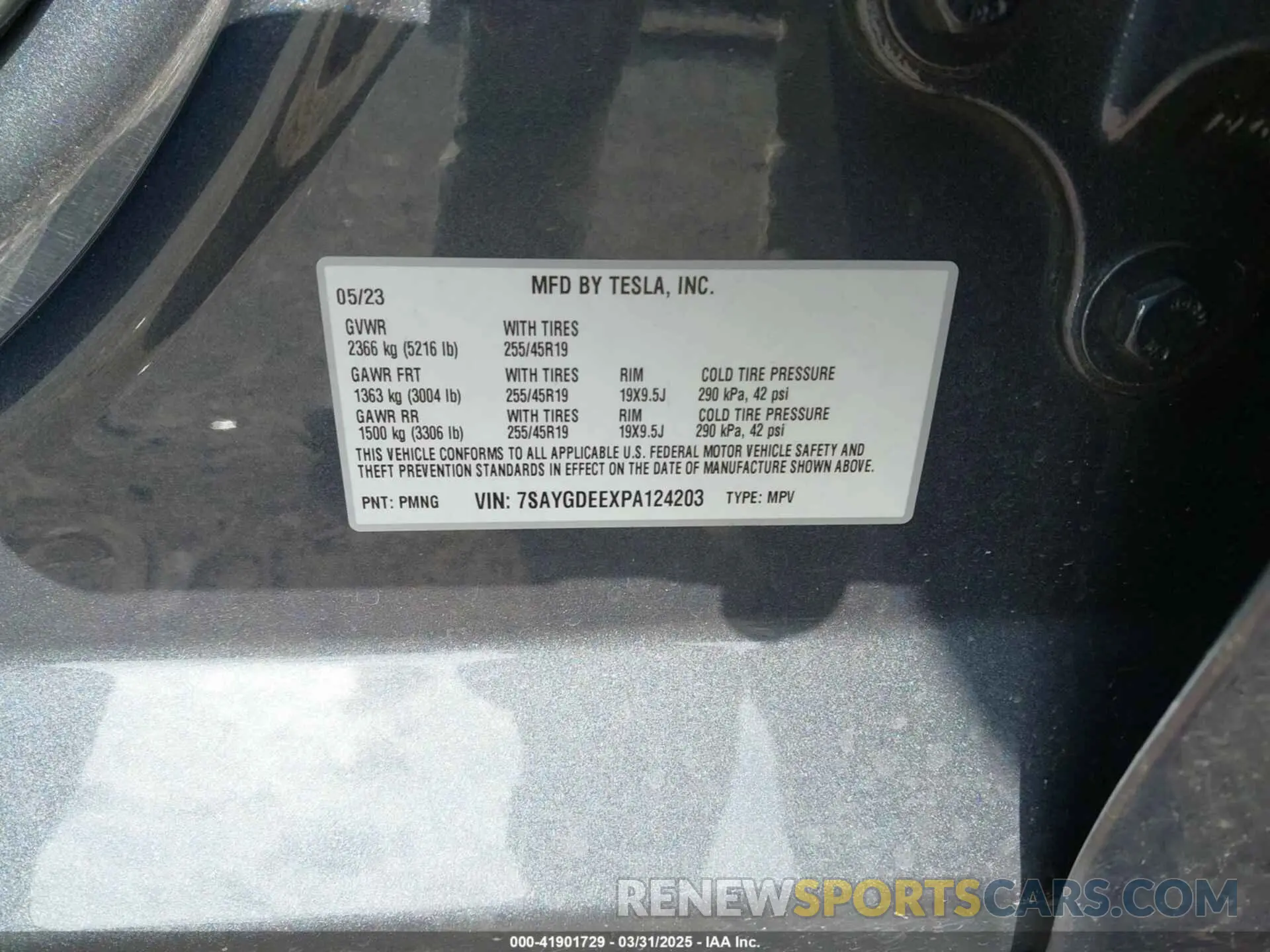 9 Фотография поврежденного автомобиля 7SAYGDEEXPA124203 TESLA MODEL Y 2023