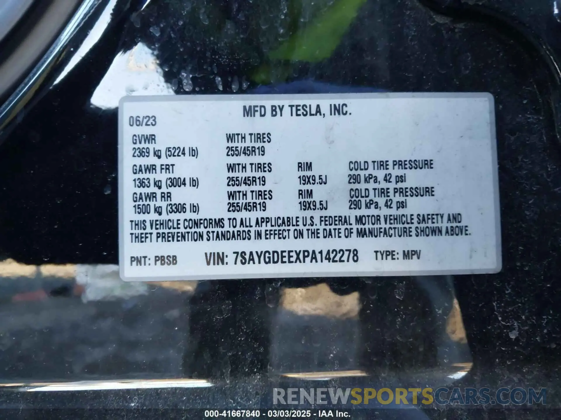 9 Фотография поврежденного автомобиля 7SAYGDEEXPA142278 TESLA MODEL Y 2023