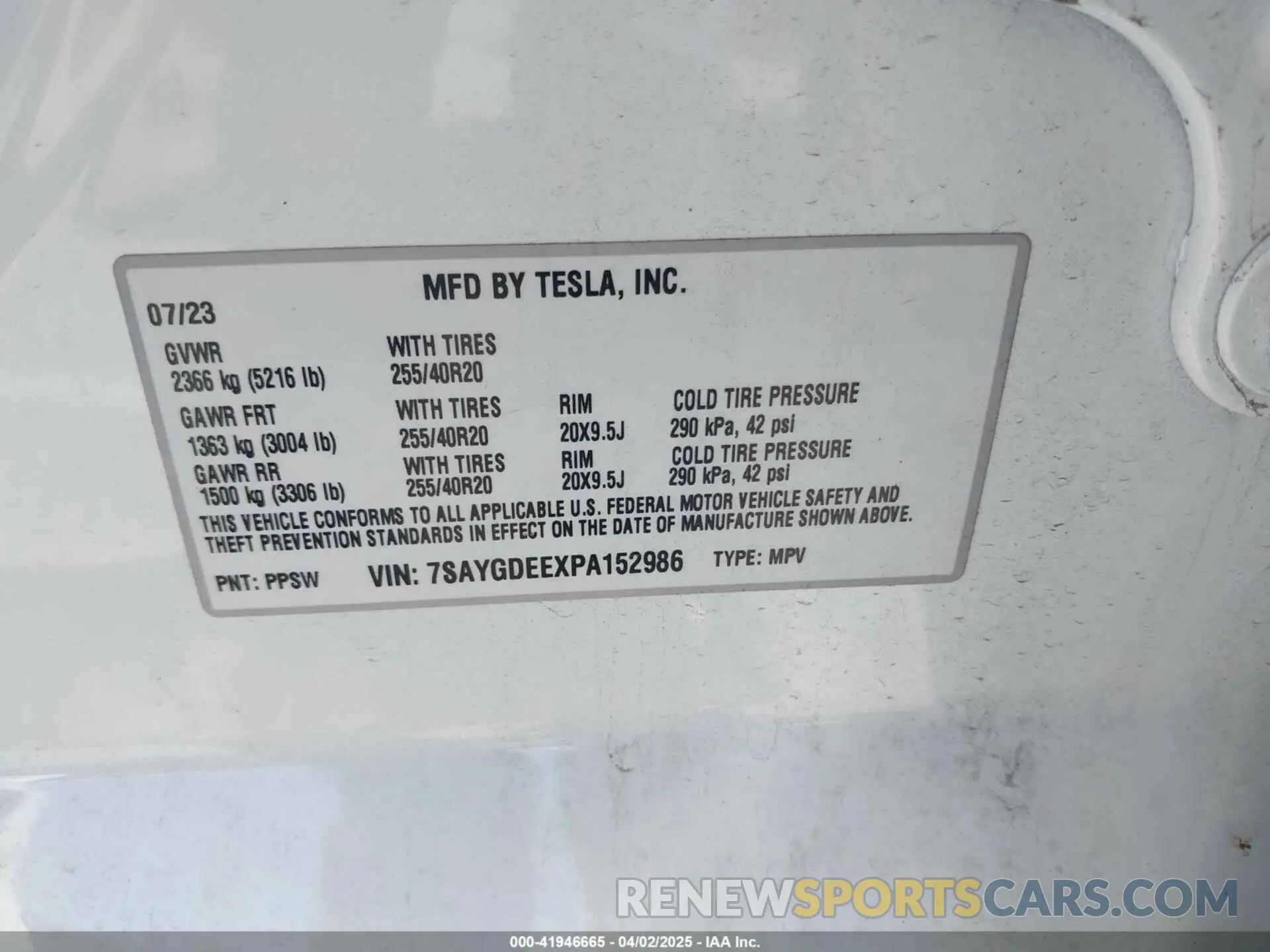 9 Фотография поврежденного автомобиля 7SAYGDEEXPA152986 TESLA MODEL Y 2023
