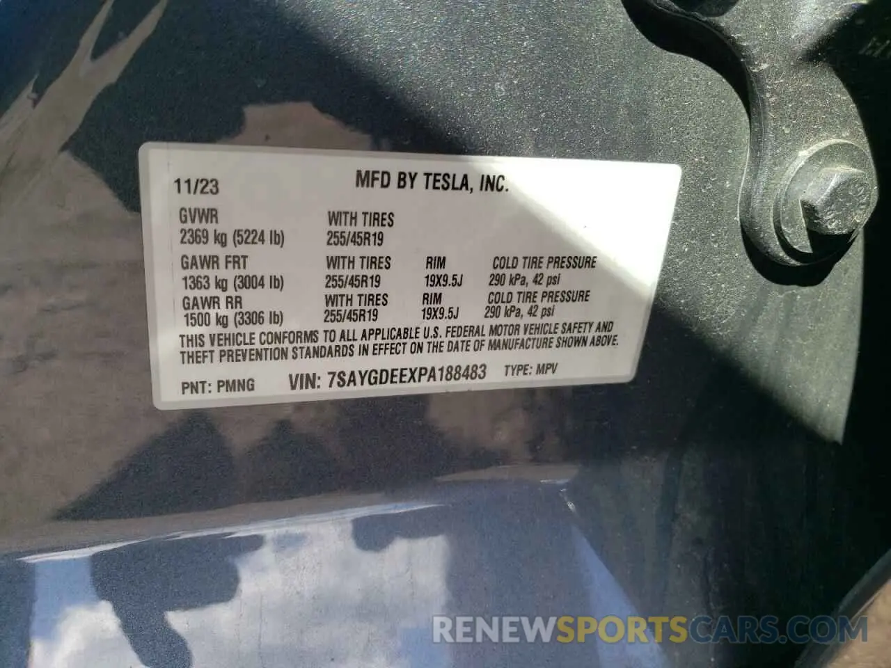 12 Photograph of a damaged car 7SAYGDEEXPA188483 TESLA MODEL Y 2023