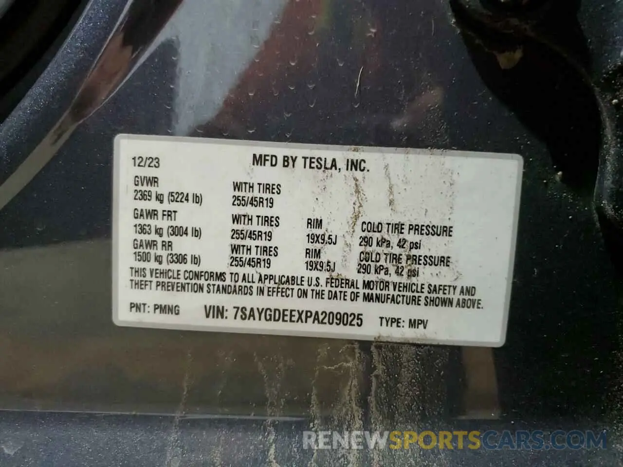 13 Photograph of a damaged car 7SAYGDEEXPA209025 TESLA MODEL Y 2023