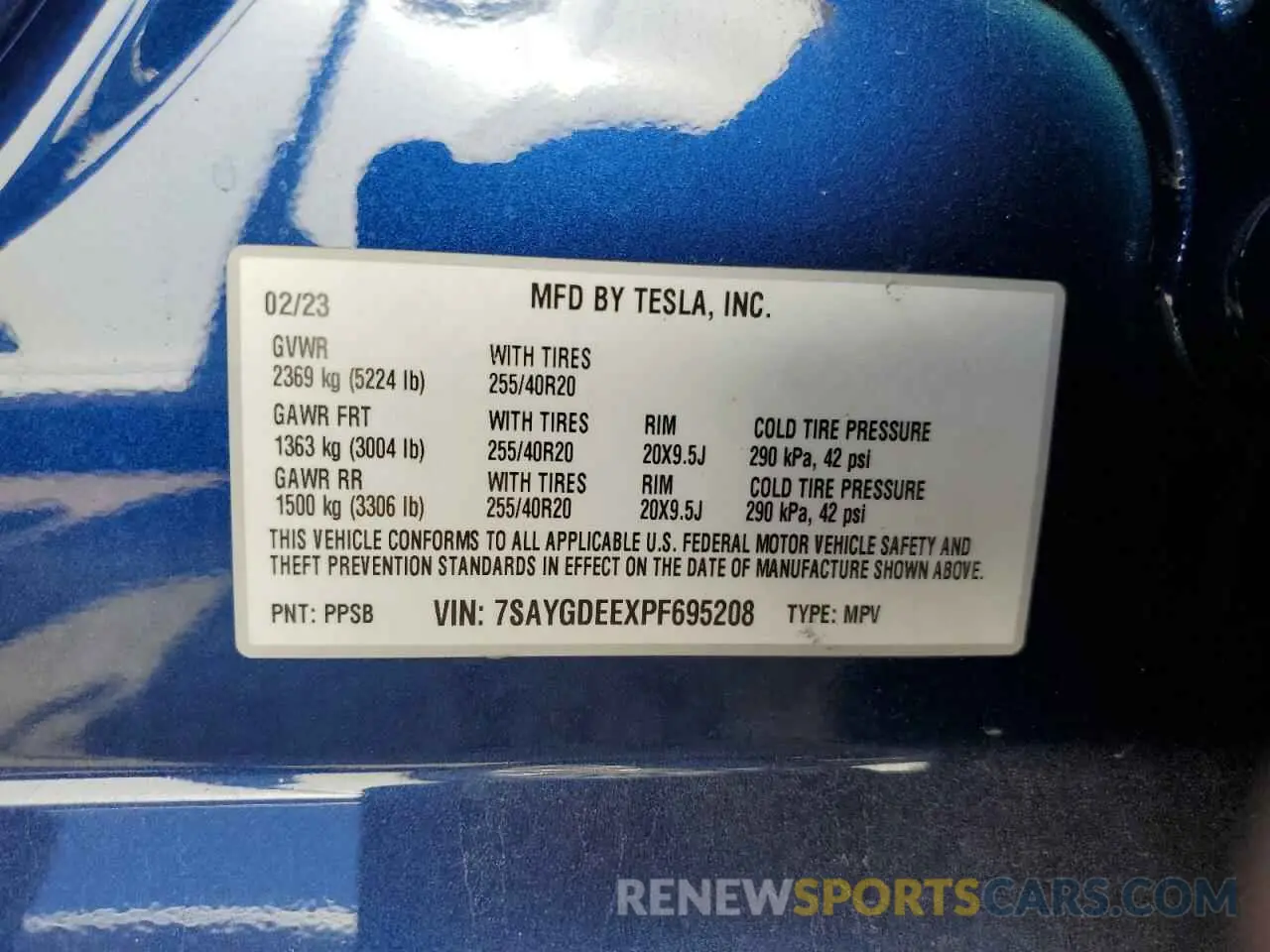 12 Photograph of a damaged car 7SAYGDEEXPF695208 TESLA MODEL Y 2023