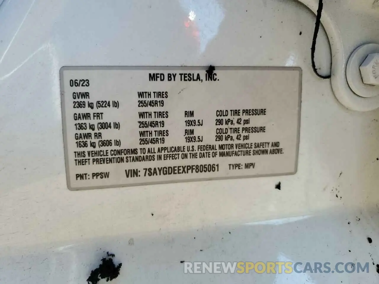 12 Photograph of a damaged car 7SAYGDEEXPF805061 TESLA MODEL Y 2023