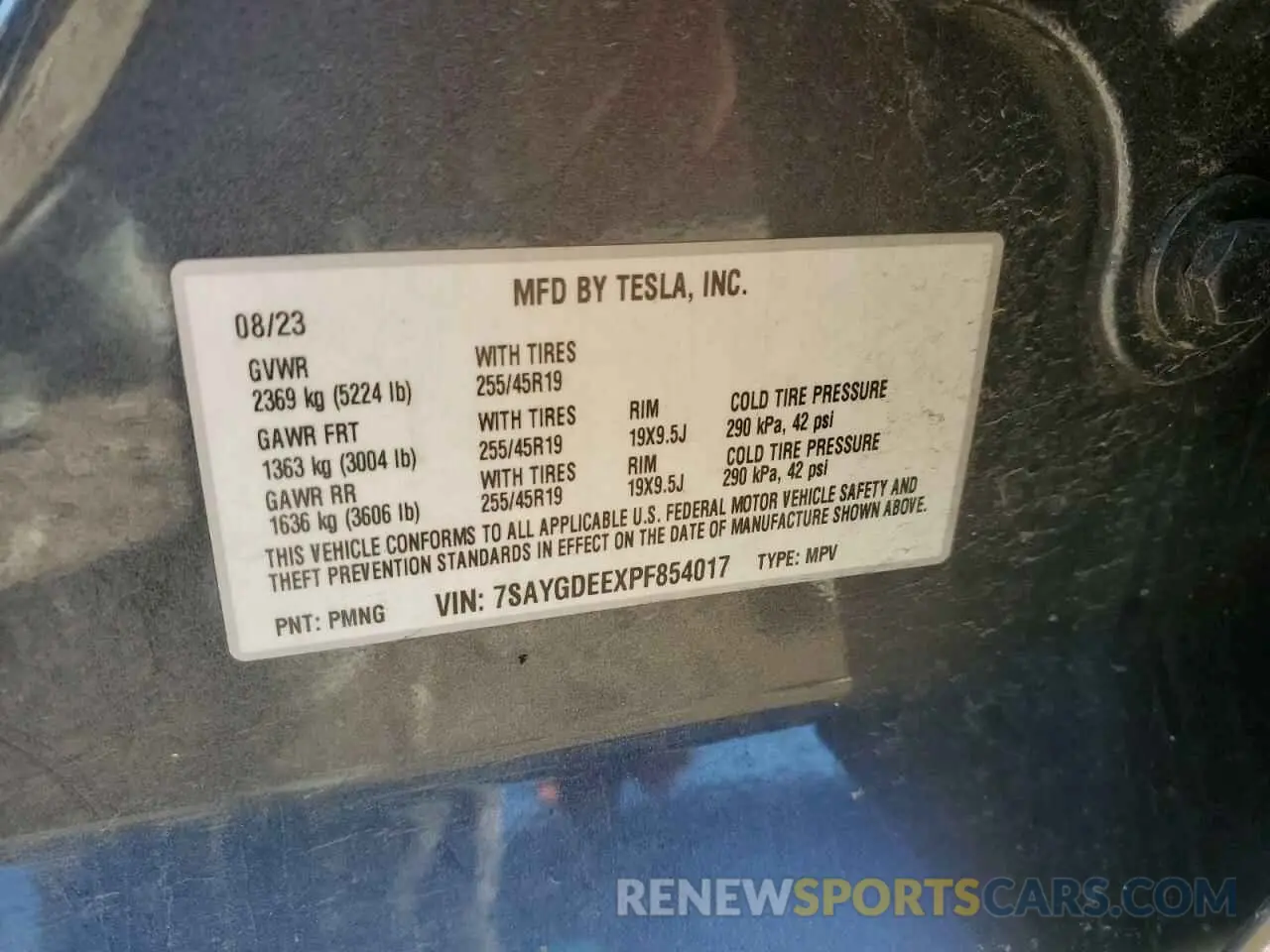 12 Photograph of a damaged car 7SAYGDEEXPF854017 TESLA MODEL Y 2023