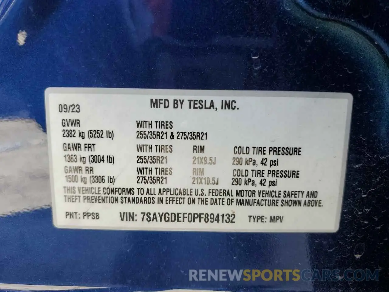 14 Photograph of a damaged car 7SAYGDEF0PF894132 TESLA MODEL Y 2023
