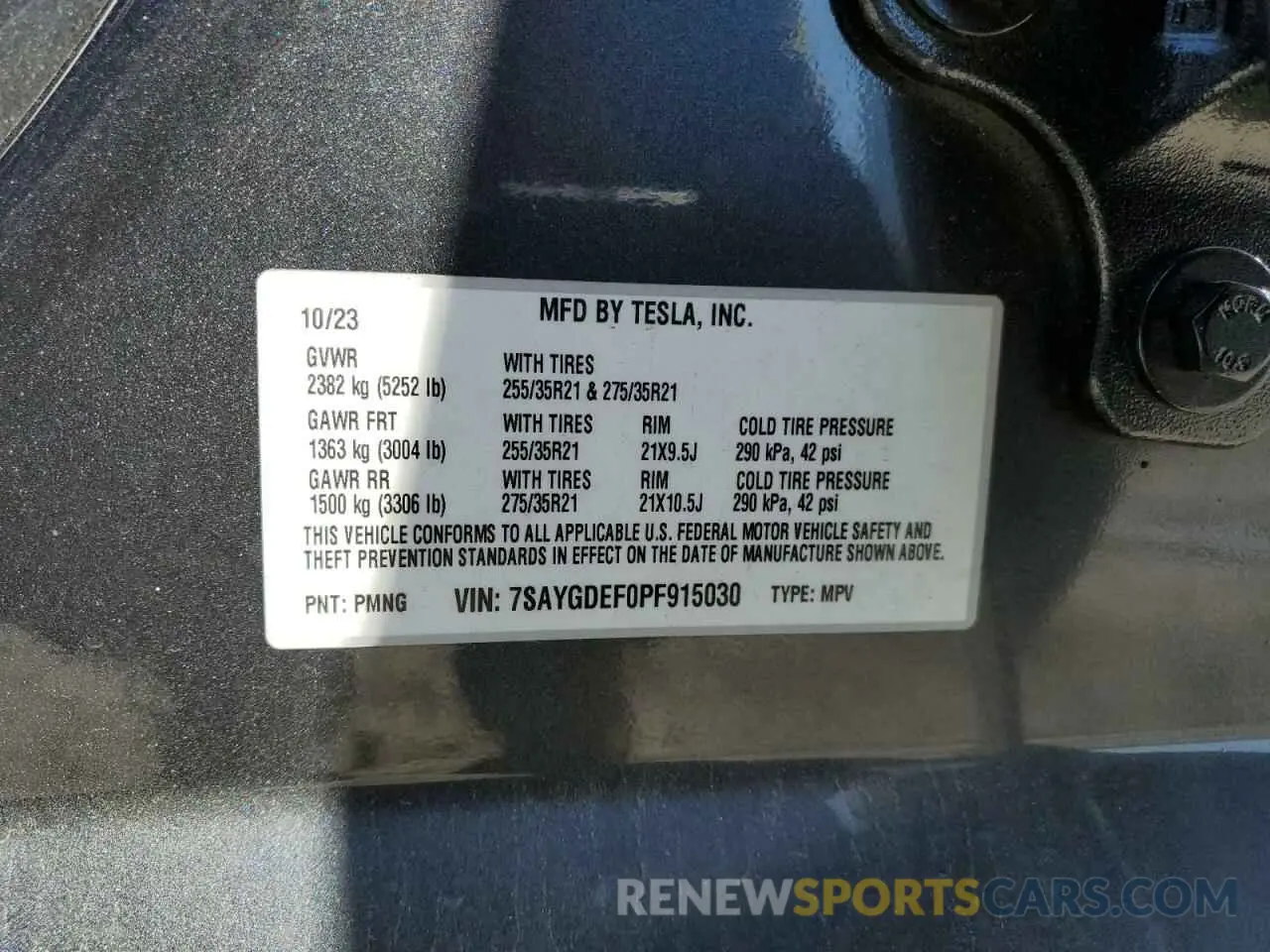 14 Photograph of a damaged car 7SAYGDEF0PF915030 TESLA MODEL Y 2023