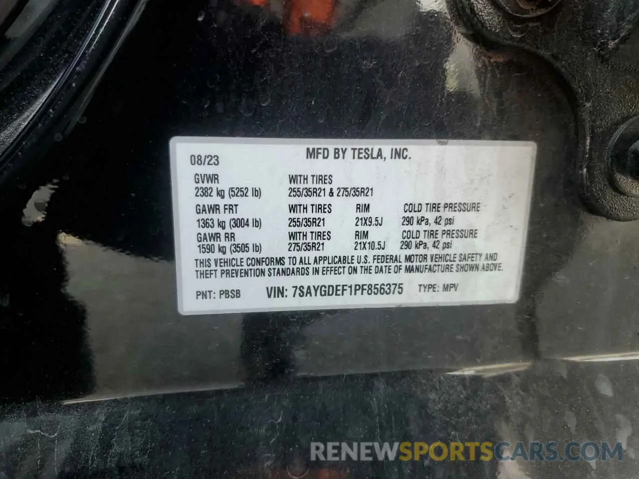 16 Photograph of a damaged car 7SAYGDEF1PF856375 TESLA MODEL Y 2023