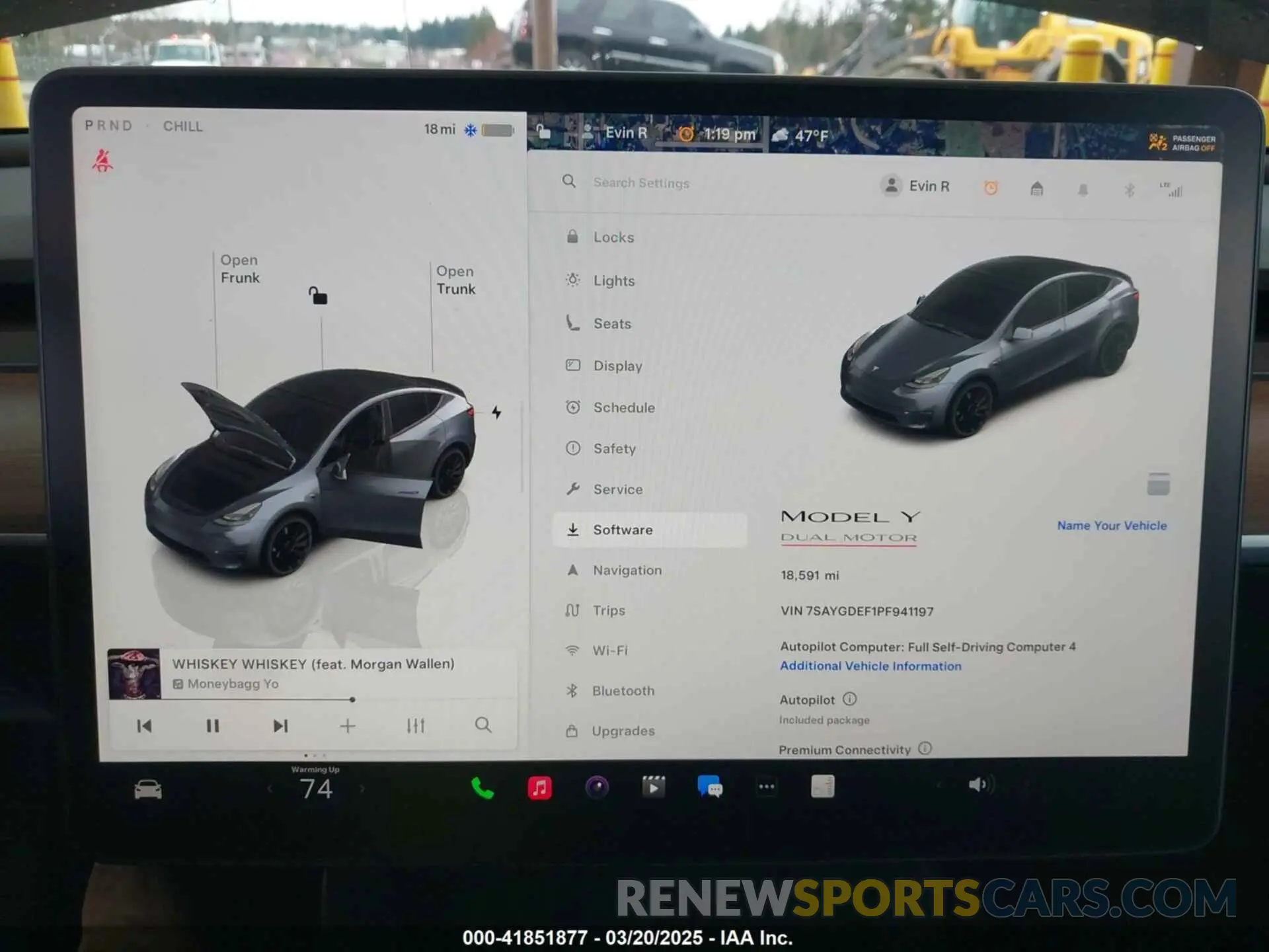 7 Фотография поврежденного автомобиля 7SAYGDEF1PF941197 TESLA MODEL Y 2023
