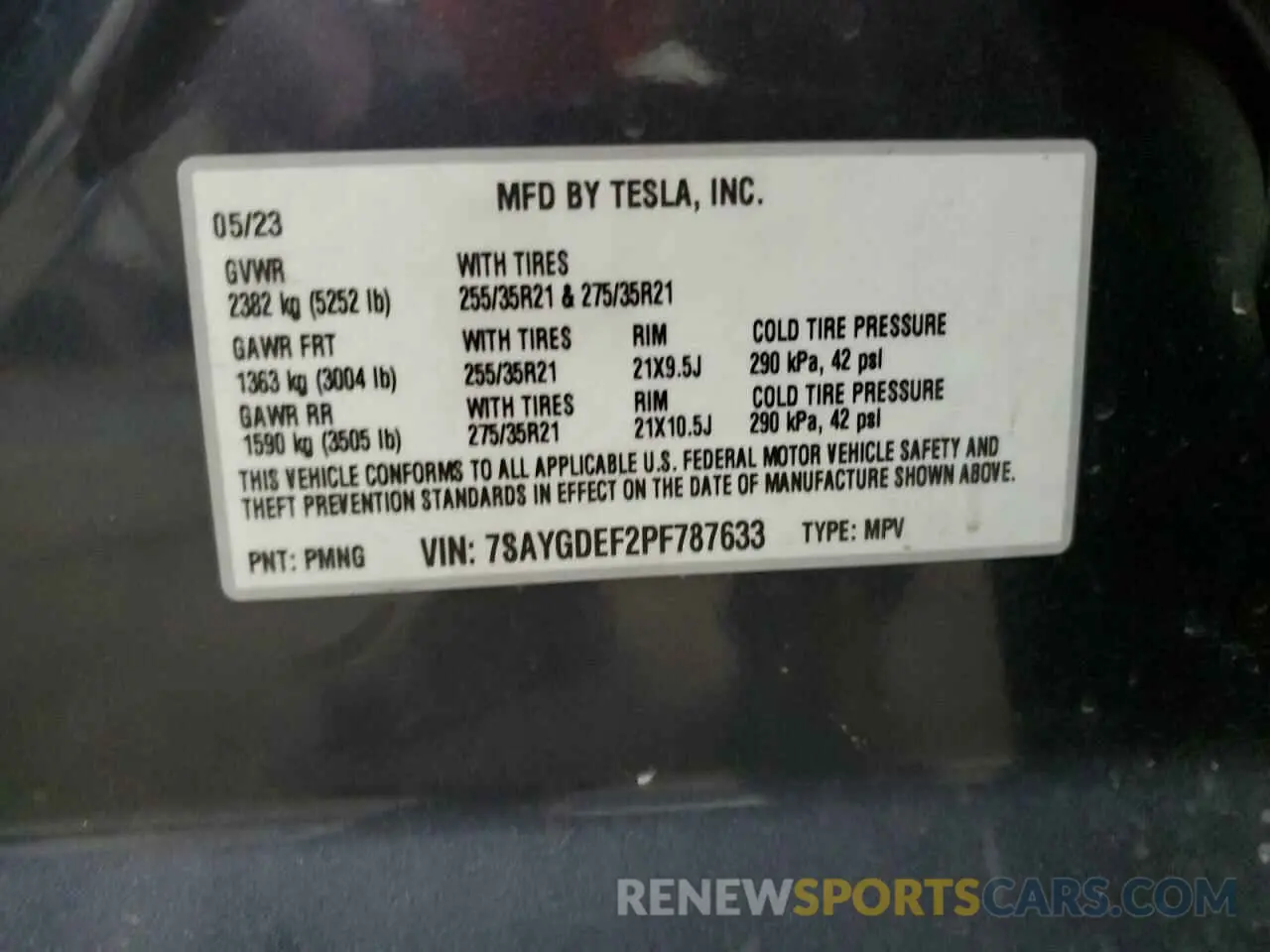 14 Photograph of a damaged car 7SAYGDEF2PF787633 TESLA MODEL Y 2023