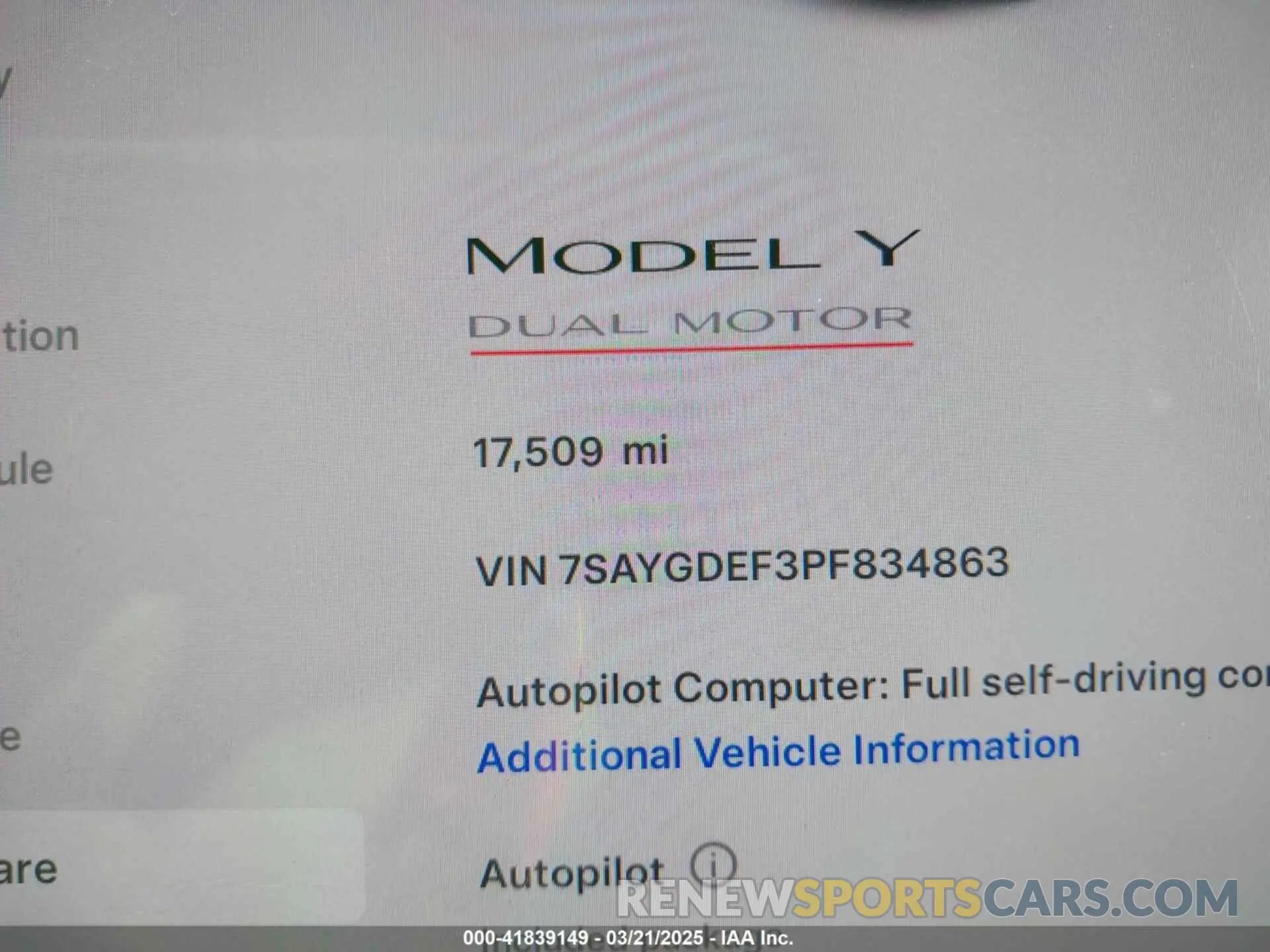 16 Фотография поврежденного автомобиля 7SAYGDEF3PF834863 TESLA MODEL Y 2023