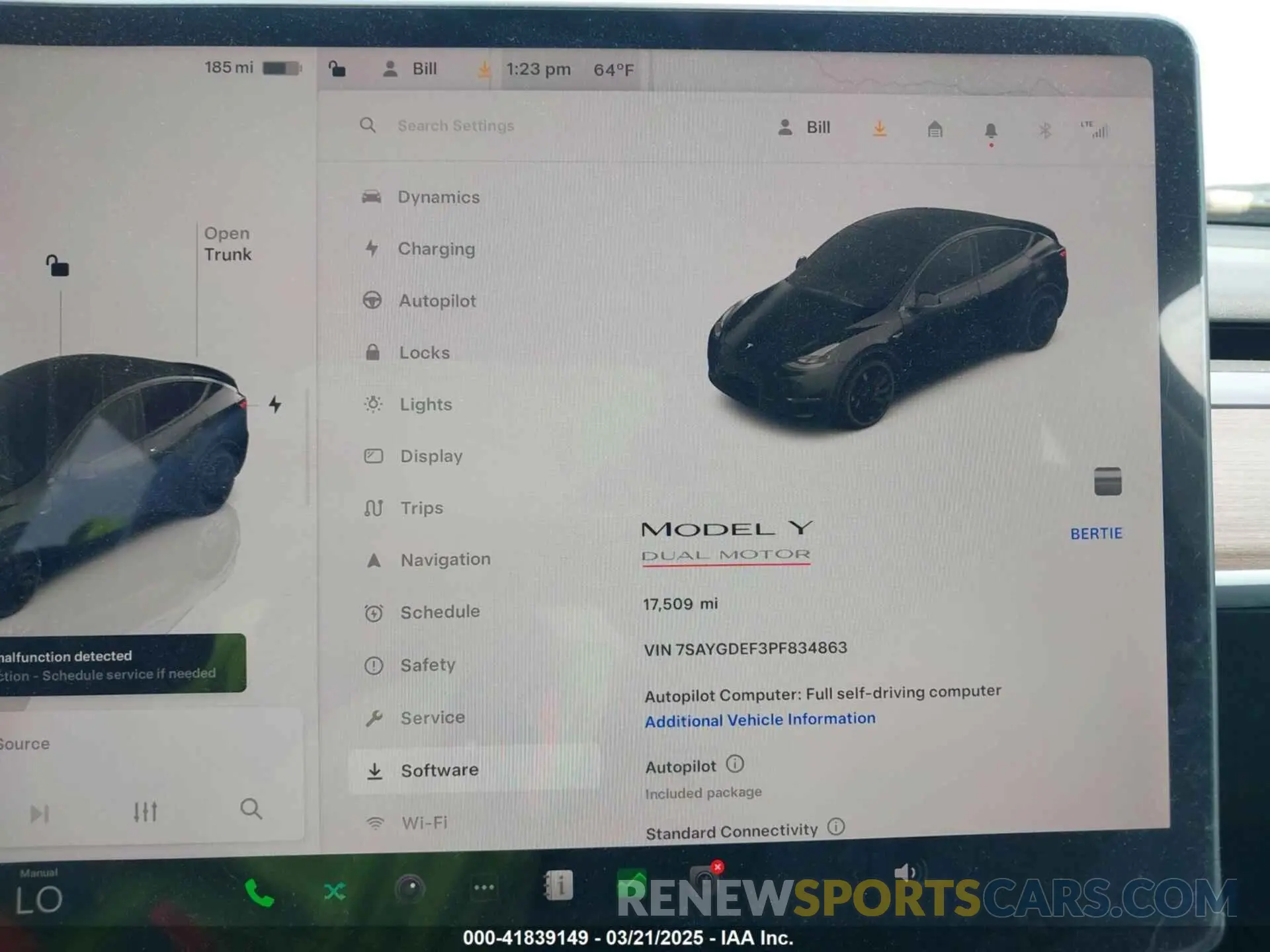 7 Фотография поврежденного автомобиля 7SAYGDEF3PF834863 TESLA MODEL Y 2023