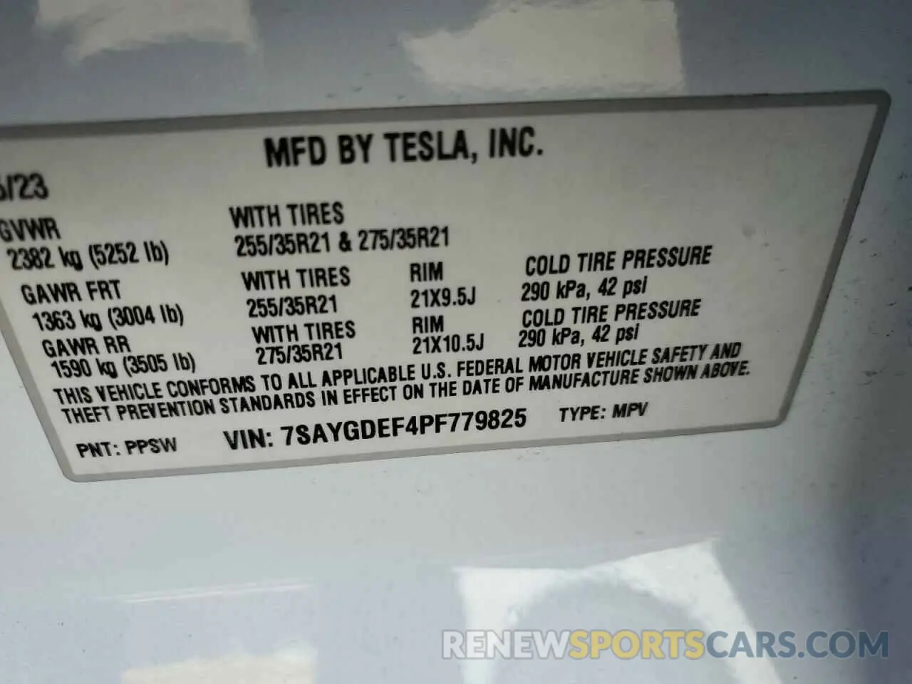 15 Фотография поврежденного автомобиля 7SAYGDEF4PF779825 TESLA MODEL Y 2023