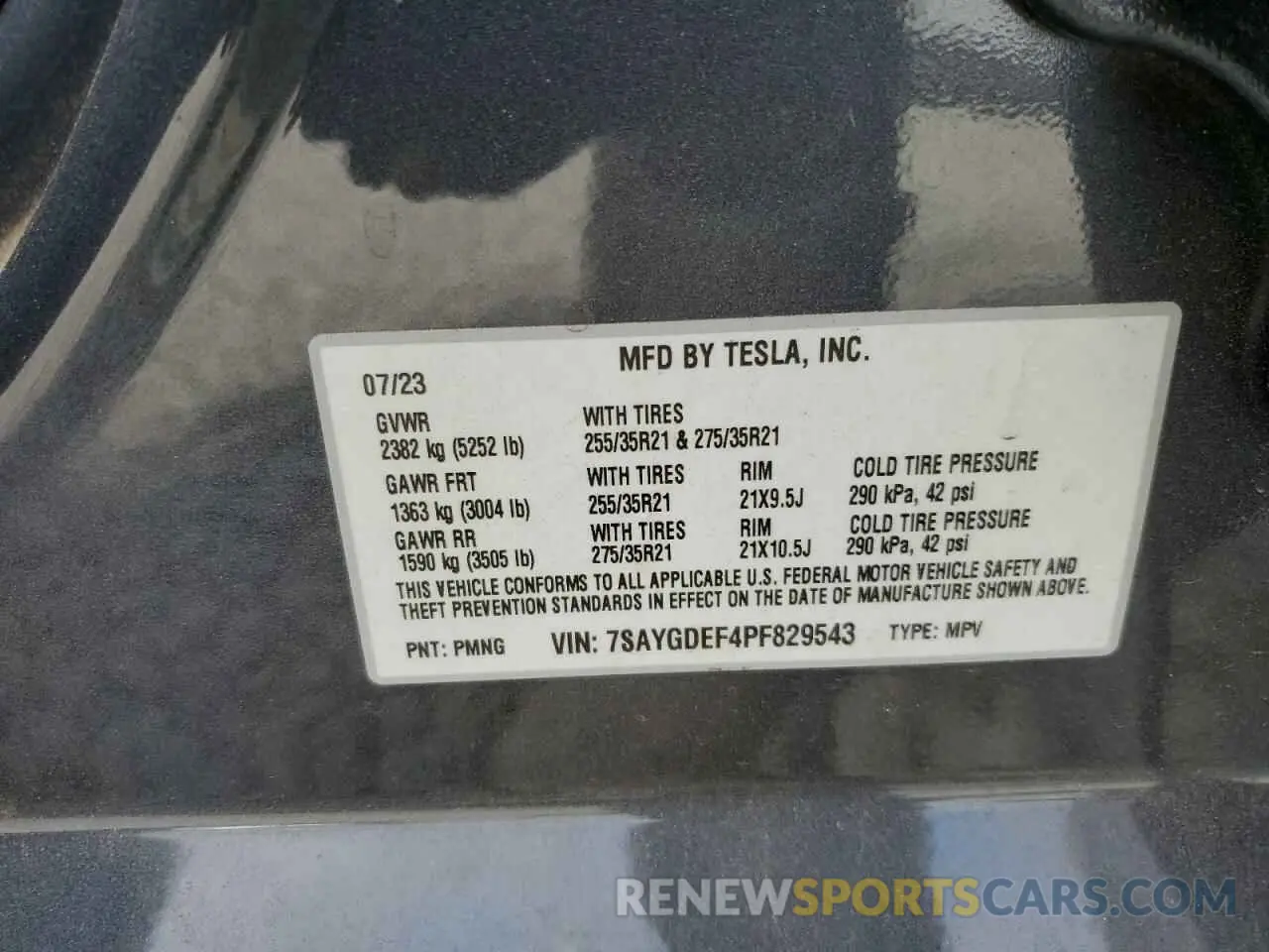 13 Photograph of a damaged car 7SAYGDEF4PF829543 TESLA MODEL Y 2023