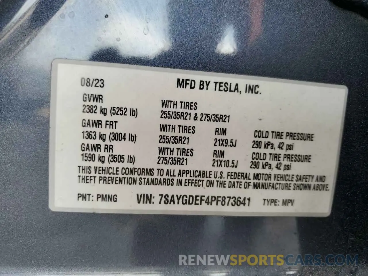 14 Photograph of a damaged car 7SAYGDEF4PF873641 TESLA MODEL Y 2023