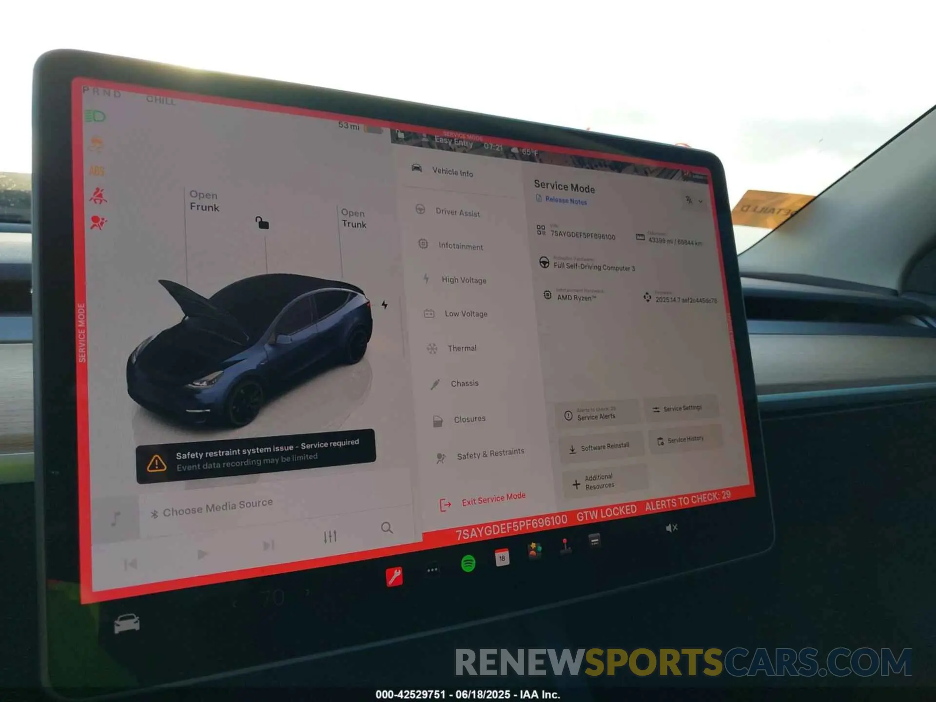 19 Фотография поврежденного автомобиля 7SAYGDEF5PF696100 TESLA MODEL Y 2023