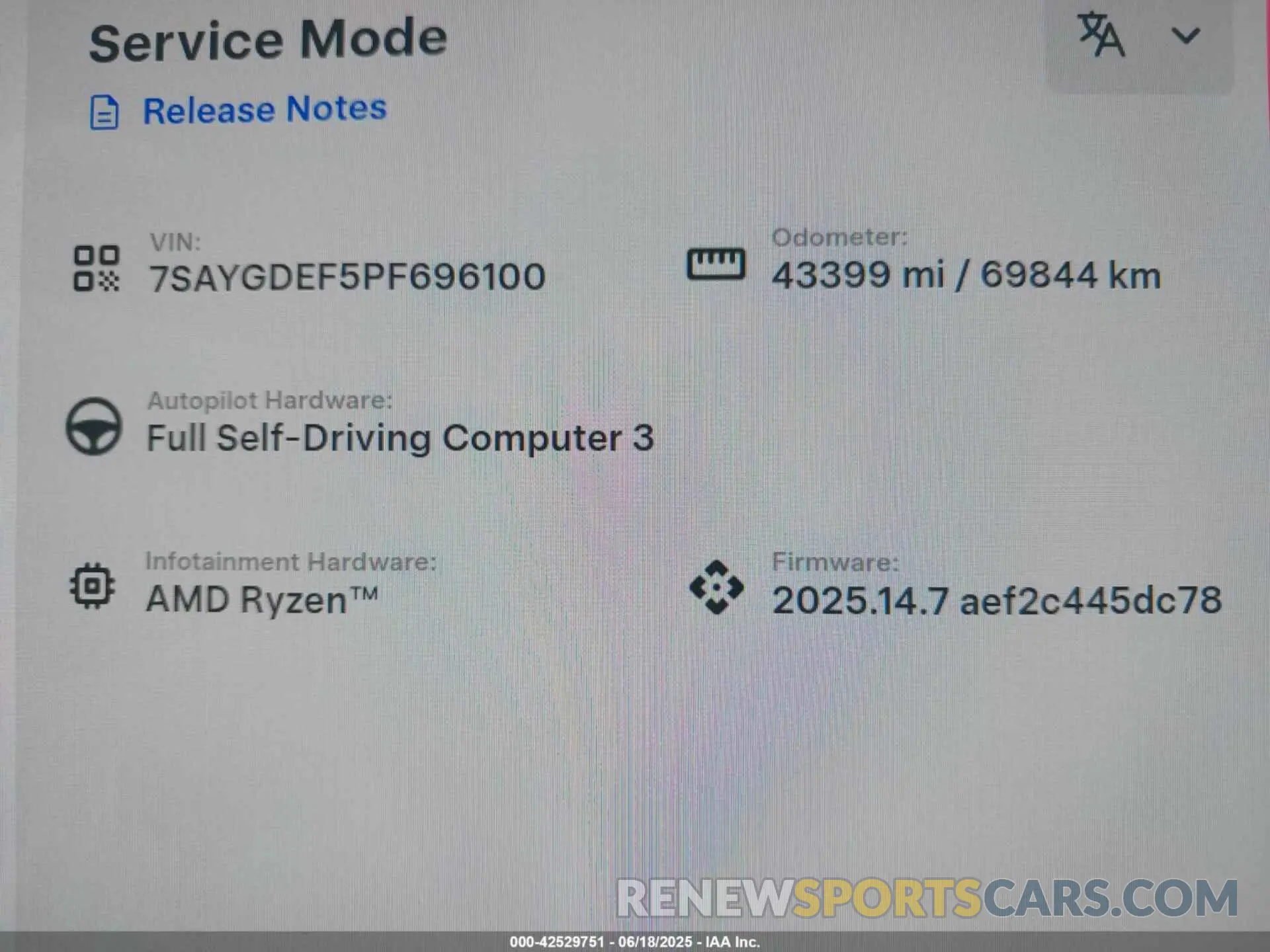 7 Фотография поврежденного автомобиля 7SAYGDEF5PF696100 TESLA MODEL Y 2023