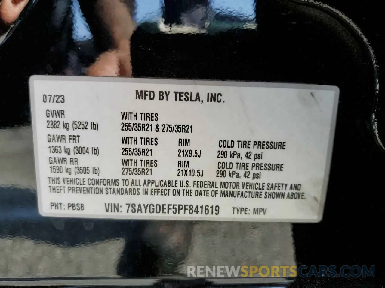 14 Фотография поврежденного автомобиля 7SAYGDEF5PF841619 TESLA MODEL Y 2023
