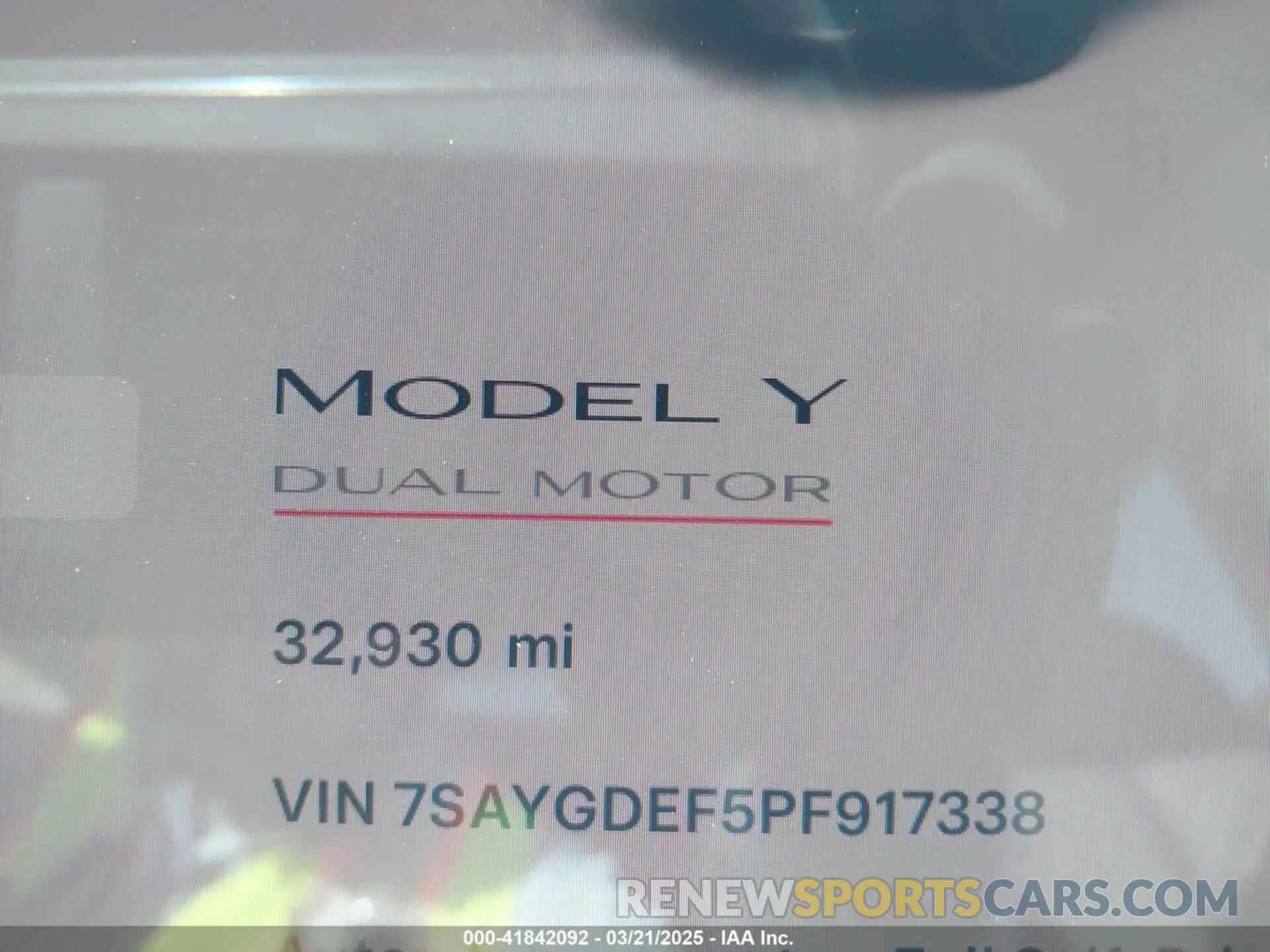 7 Фотография поврежденного автомобиля 7SAYGDEF5PF917338 TESLA MODEL Y 2023