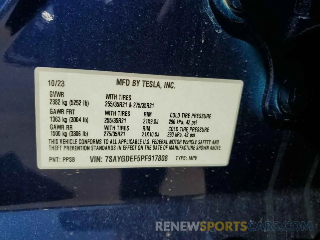 14 Photograph of a damaged car 7SAYGDEF5PF917808 TESLA MODEL Y 2023