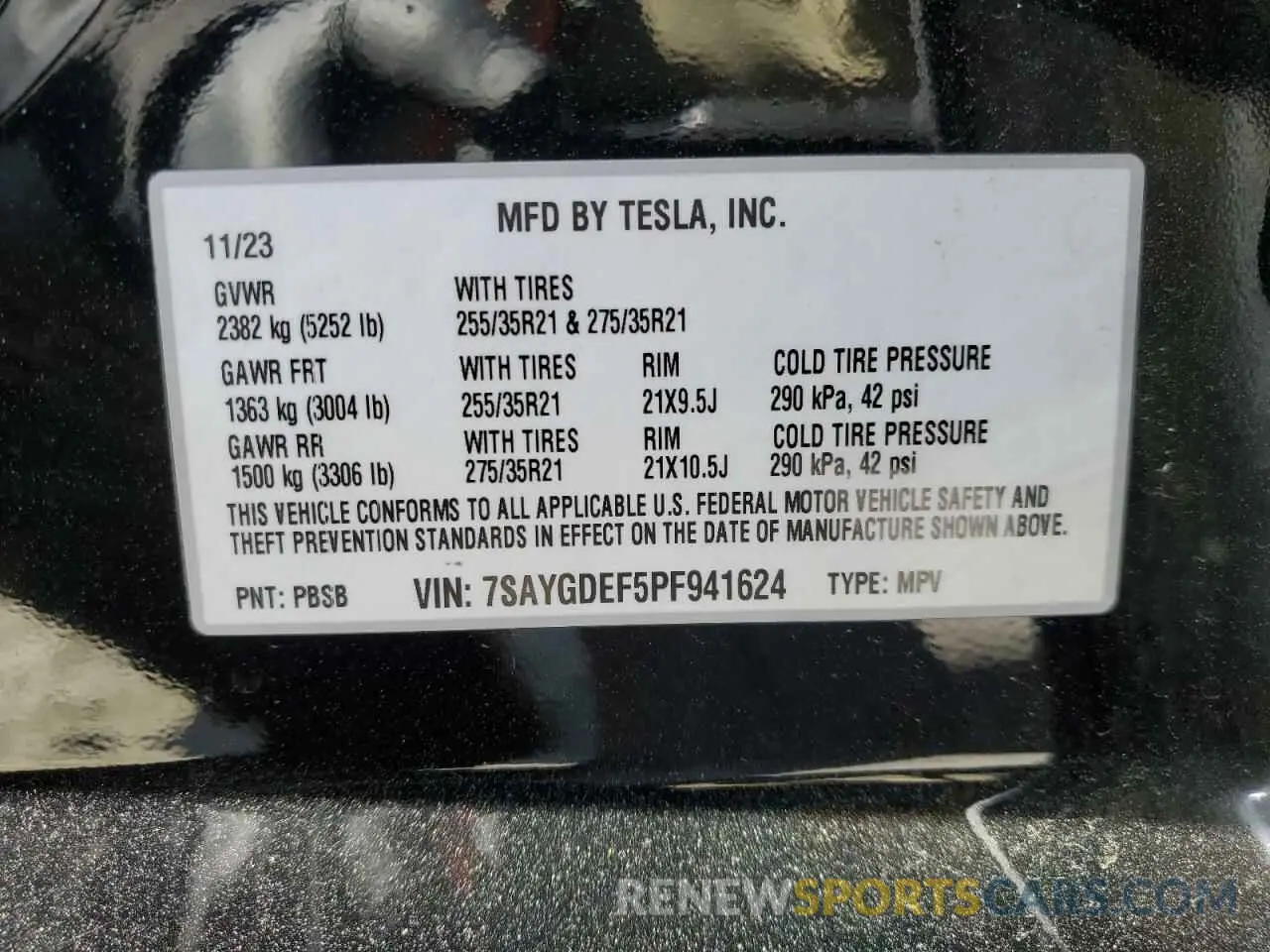 12 Фотография поврежденного автомобиля 7SAYGDEF5PF941624 TESLA MODEL Y 2023