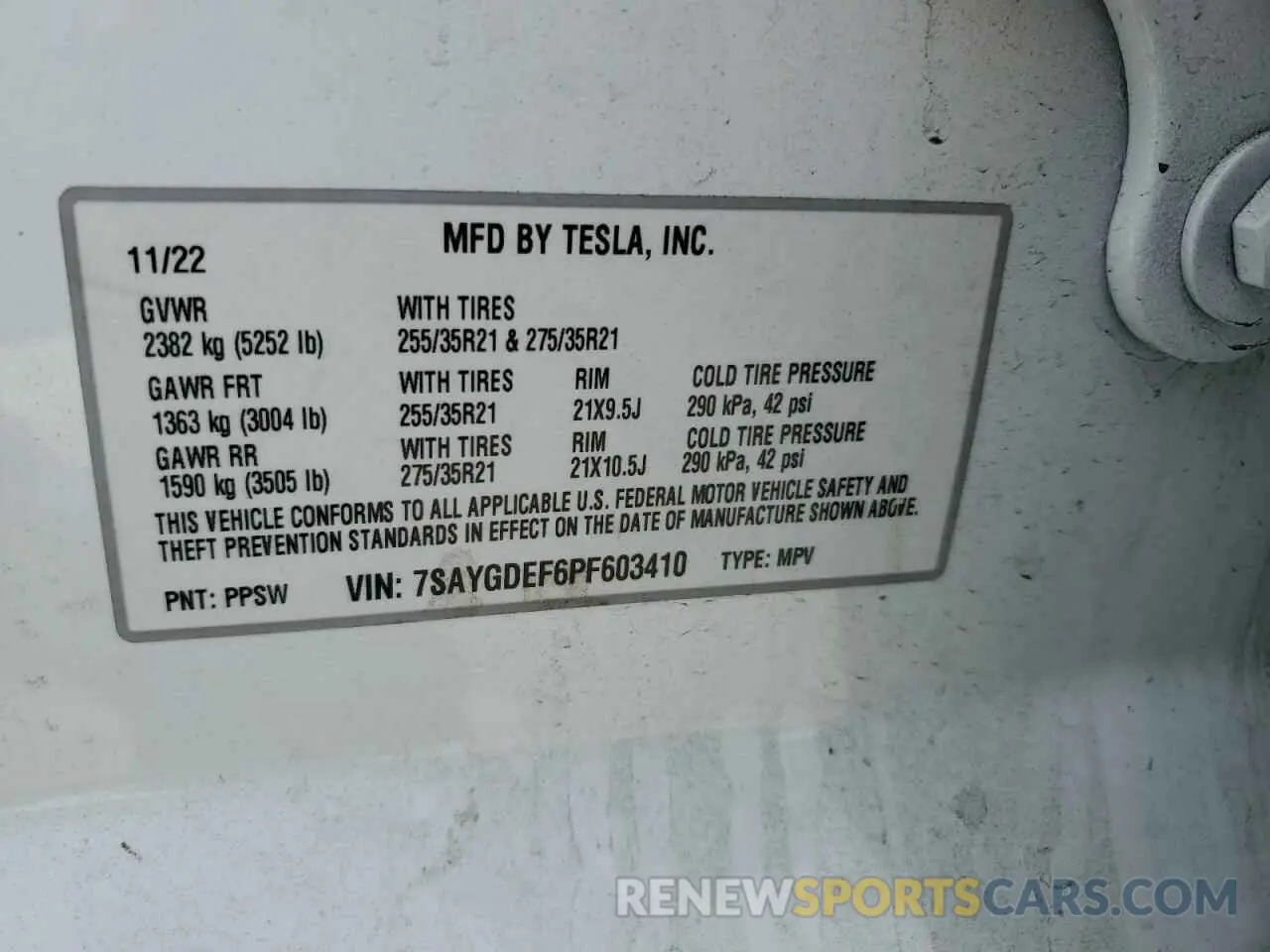 12 Photograph of a damaged car 7SAYGDEF6PF603410 TESLA MODEL Y 2023